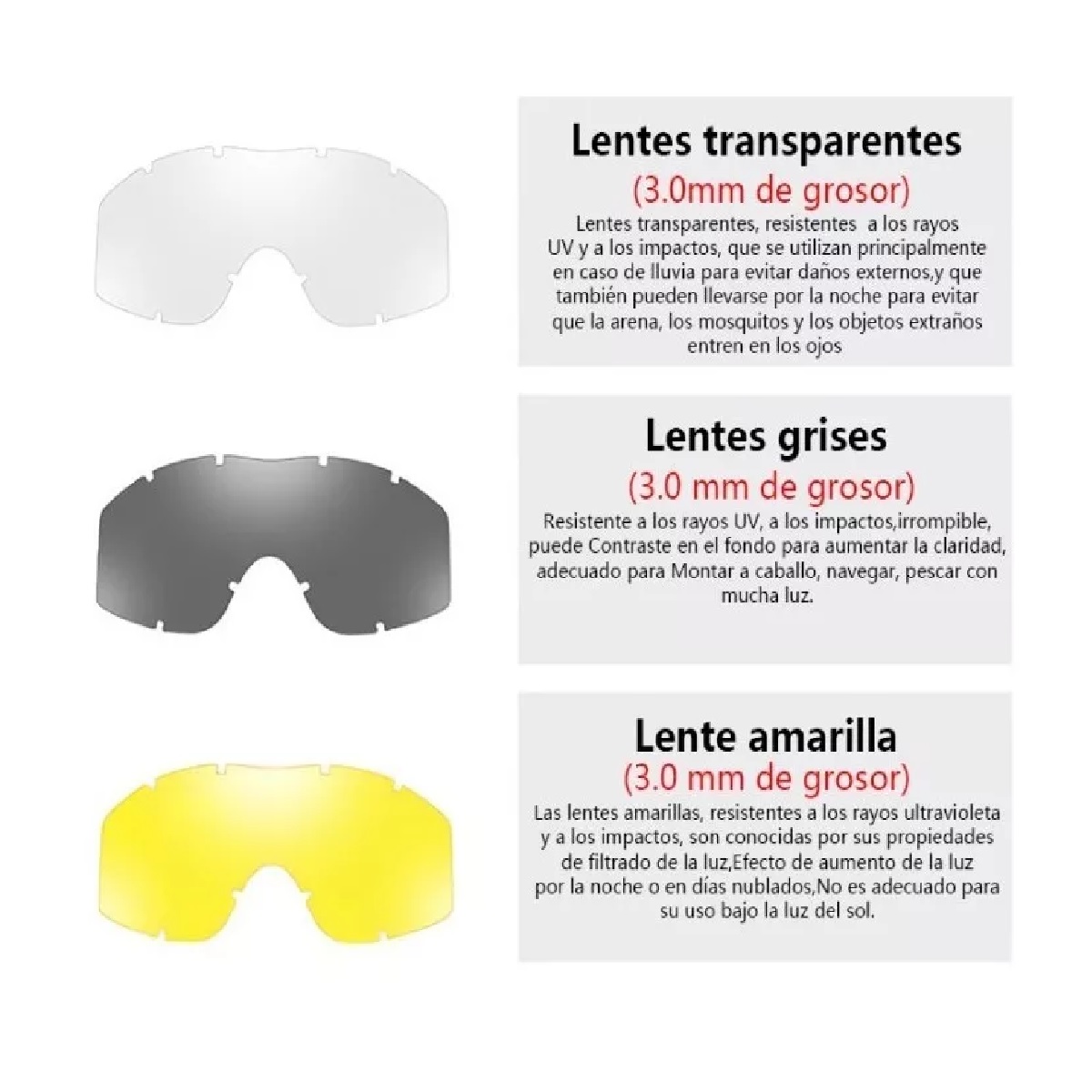 Gafas Tácticas Goggle Militares Con 3 Lentes Negro