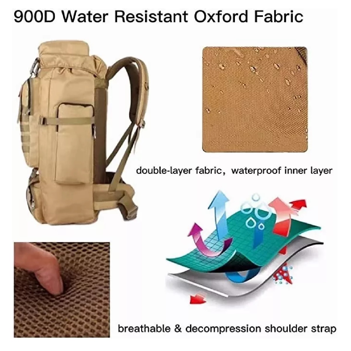 Mochila Tacticas Militares Impermeable Exteriores De 80l