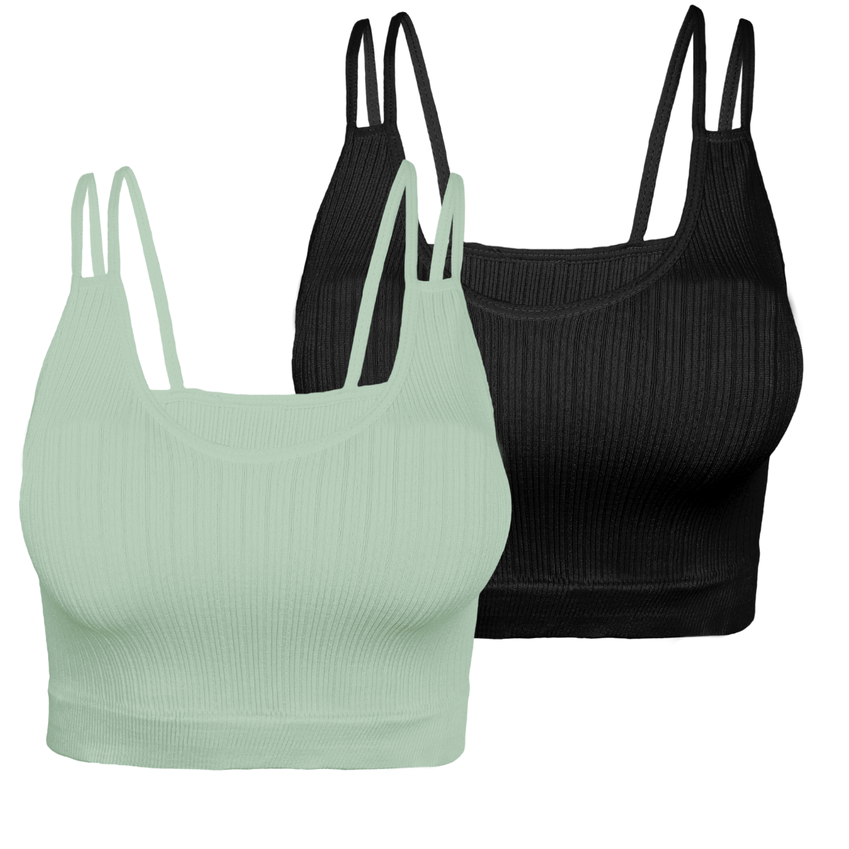 Pack 2 Crop Top Dama Blusa Gym Bralette Ombliguera Mujer Fit