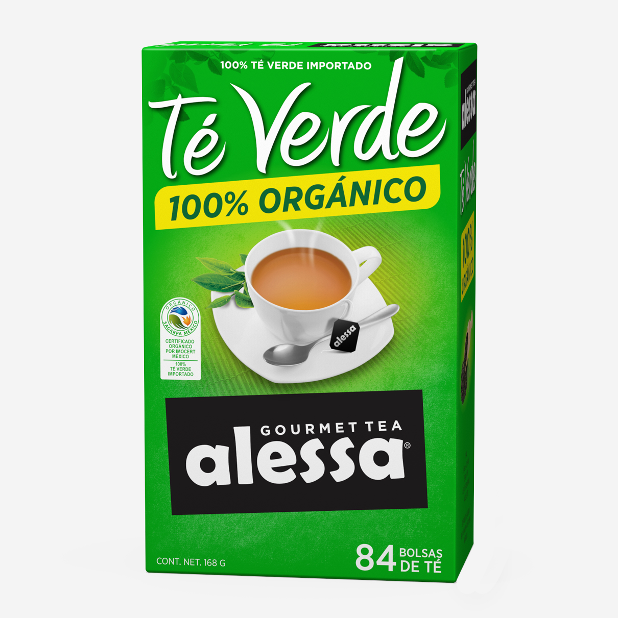 Té Verde Orgánico Alessa con 84 sobres