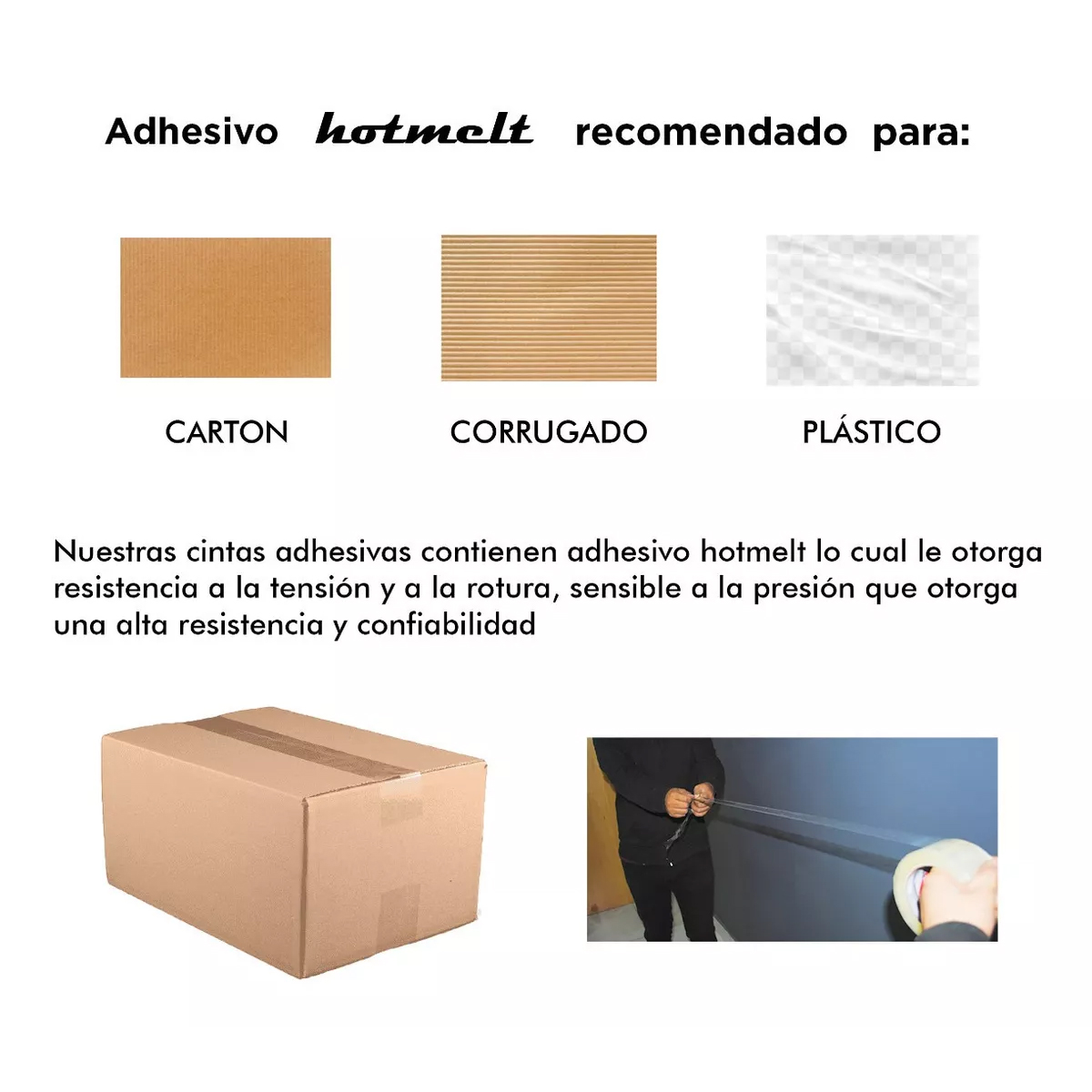 Cinta Empaque 150 Metros Transparente Hotmelt-500 (6 Piezas)