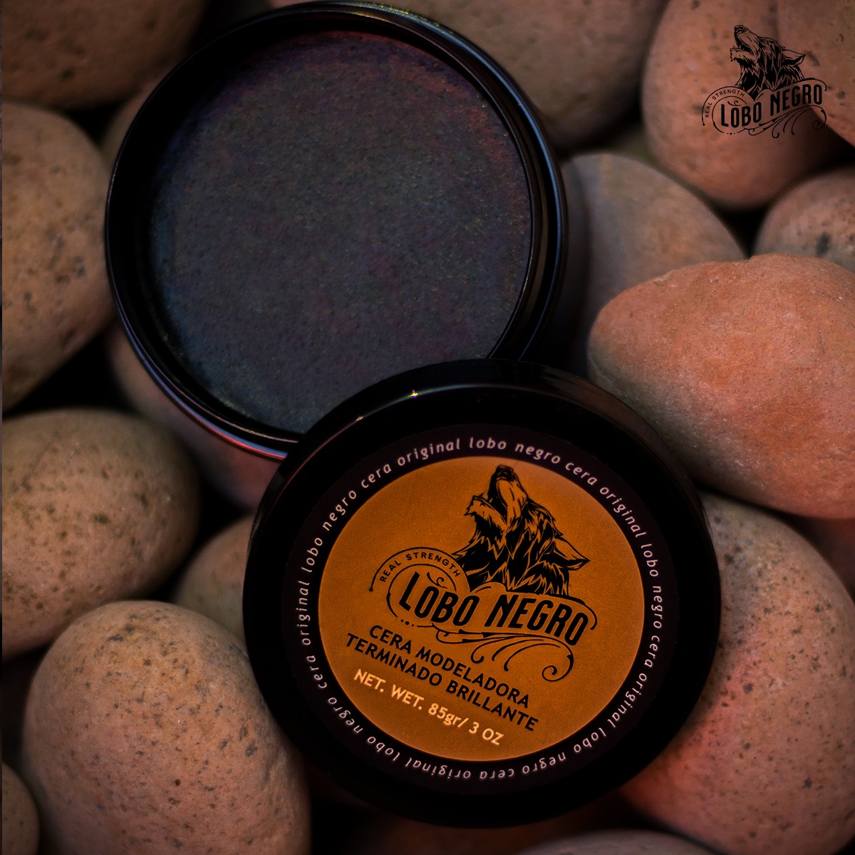 Cera Efecto Brillante Cabello, Barba Y Bigote 85g Lobo Negro