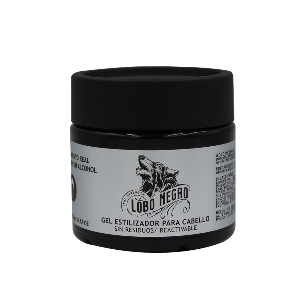 Gel Fijador Natural Estilizador Lobo Negro 250gr Sin Alcohol