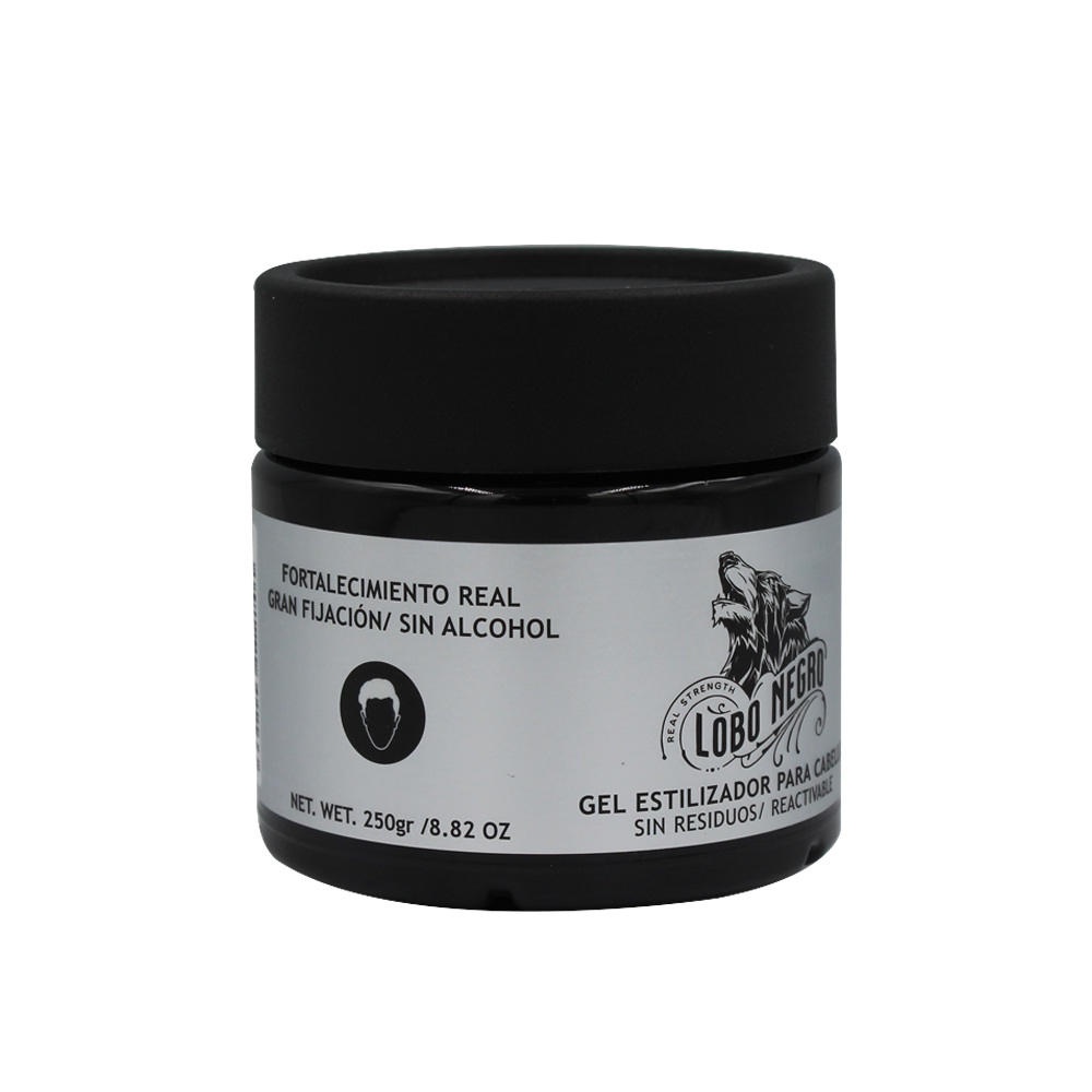 Gel Fijador Natural Estilizador Lobo Negro 250gr Sin Alcohol