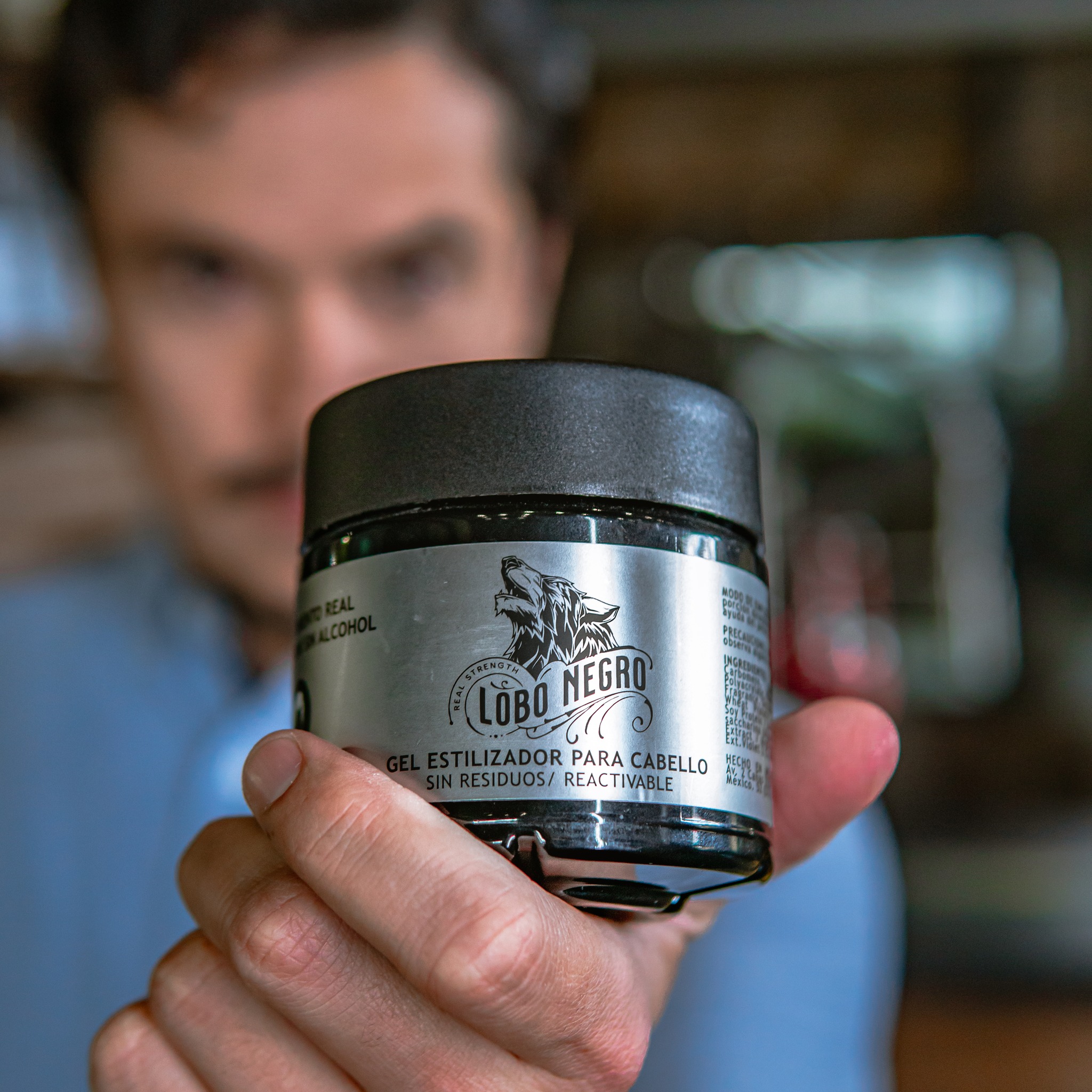 Gel Fijador Natural Estilizador Lobo Negro 250gr Sin Alcohol