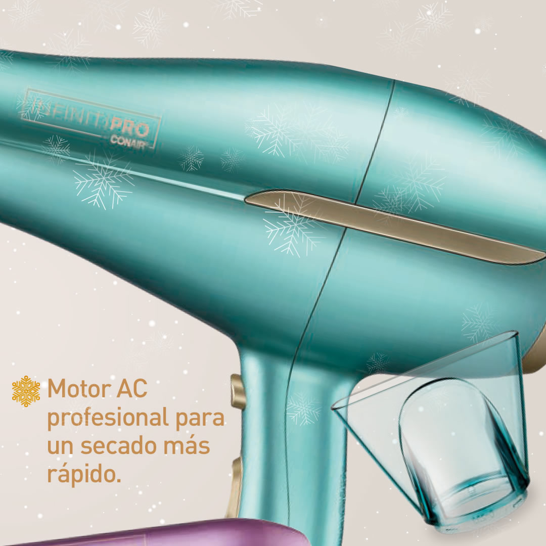 Secadora Para Cabello Infiniti Pro By Conair Frizz Free 750ES - Azul