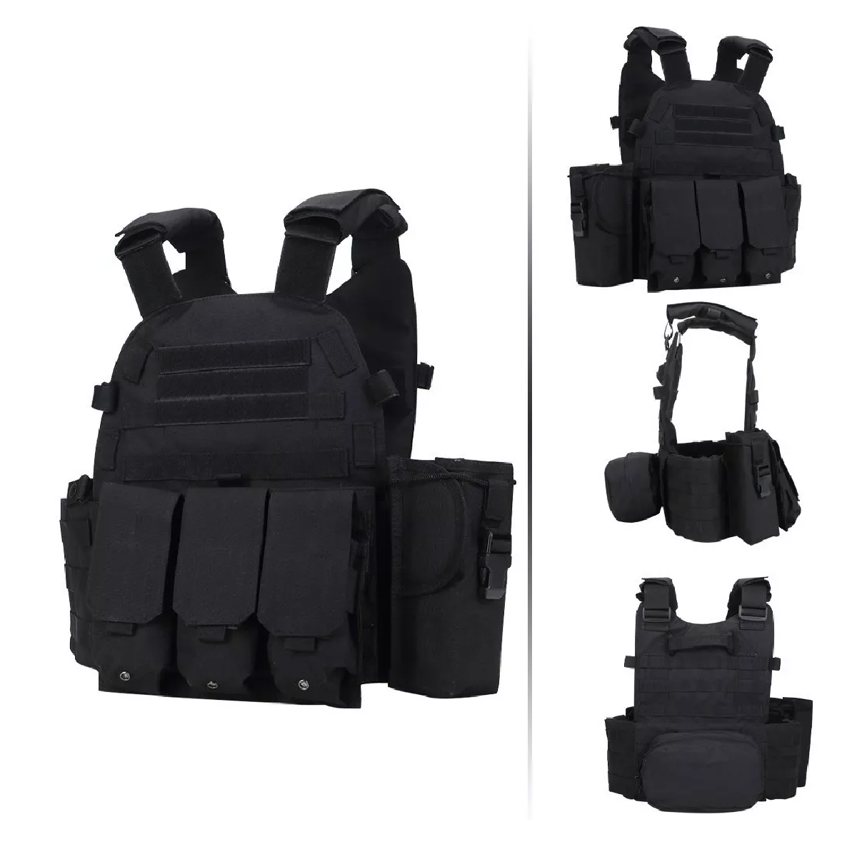 Chaleco Táctico Militar Para Airsoft, Negro