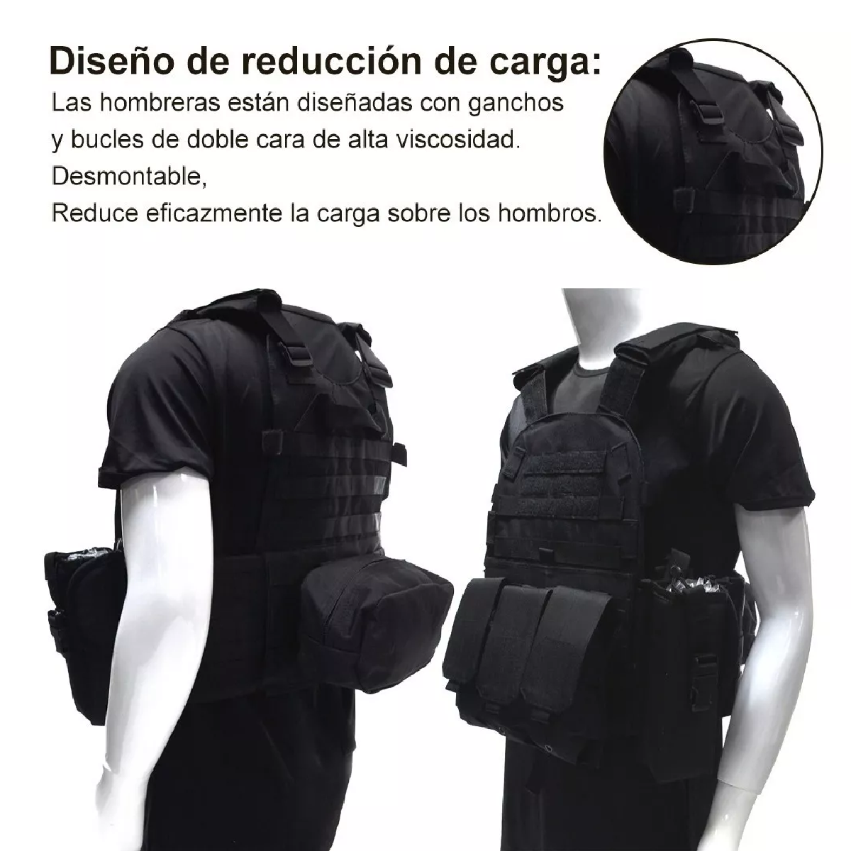 Chaleco Táctico Militar Para Airsoft, Negro