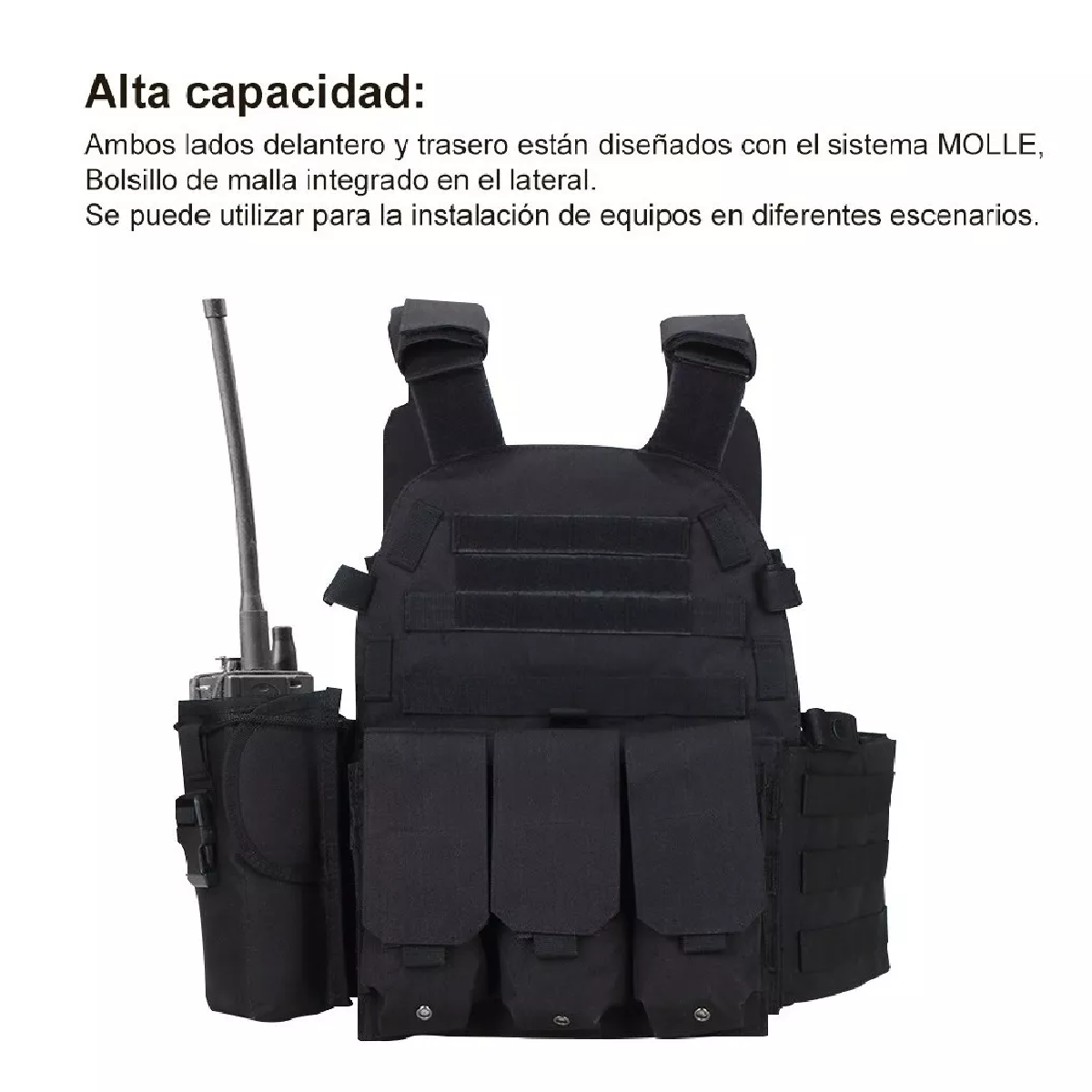 Chaleco Táctico Militar Para Airsoft, Negro