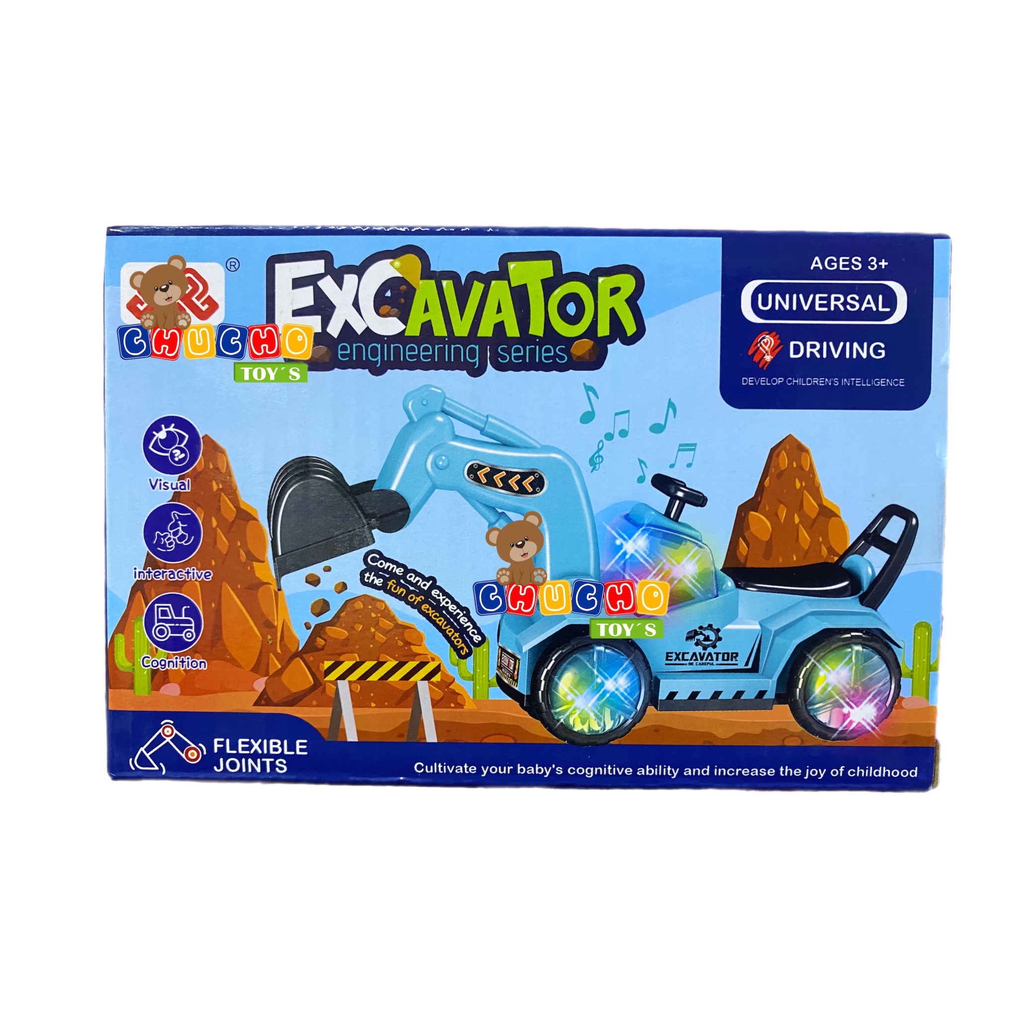 Excavadora Musical Con Luz Y Movimiento Juguete