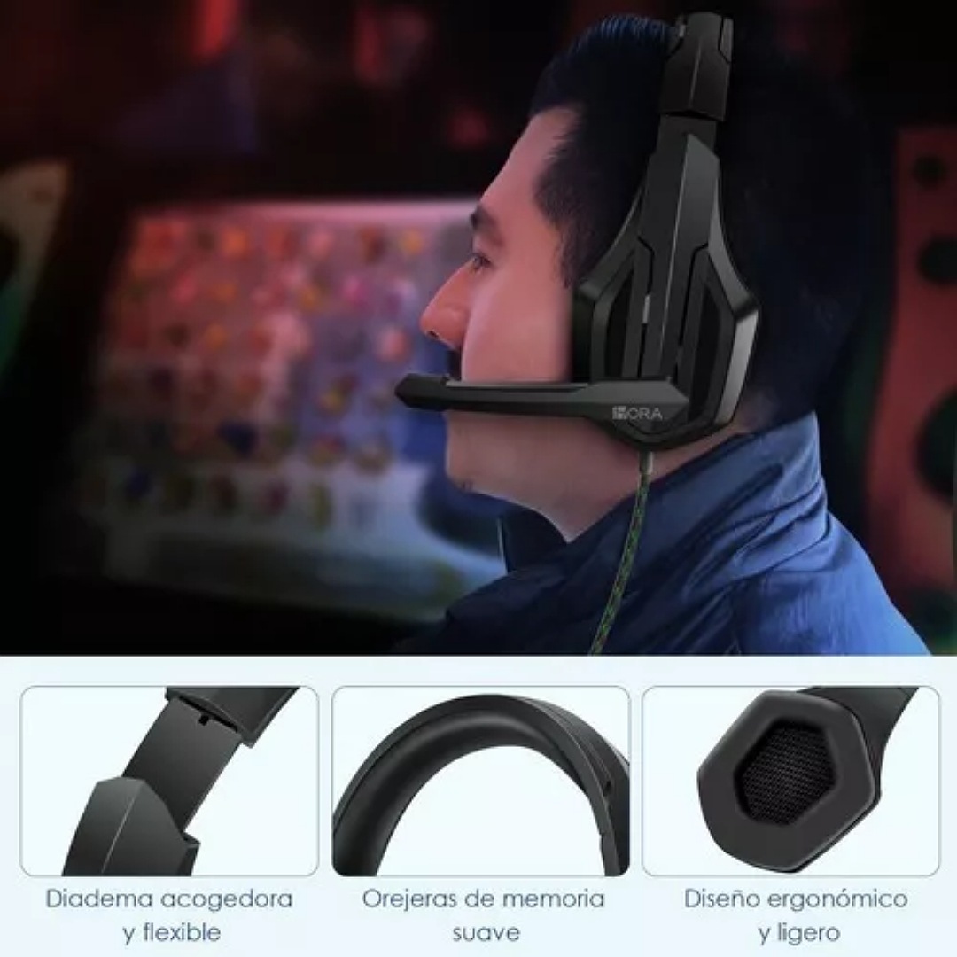 Audífonos Gaming Diadema 1hora Aut115 Negro