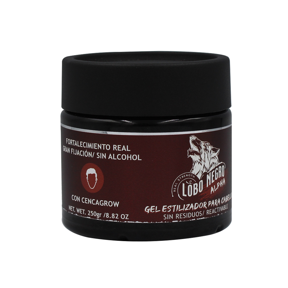 Gel Fijador Natural Lobo Negro Alpha 250g Cabello Y Barba