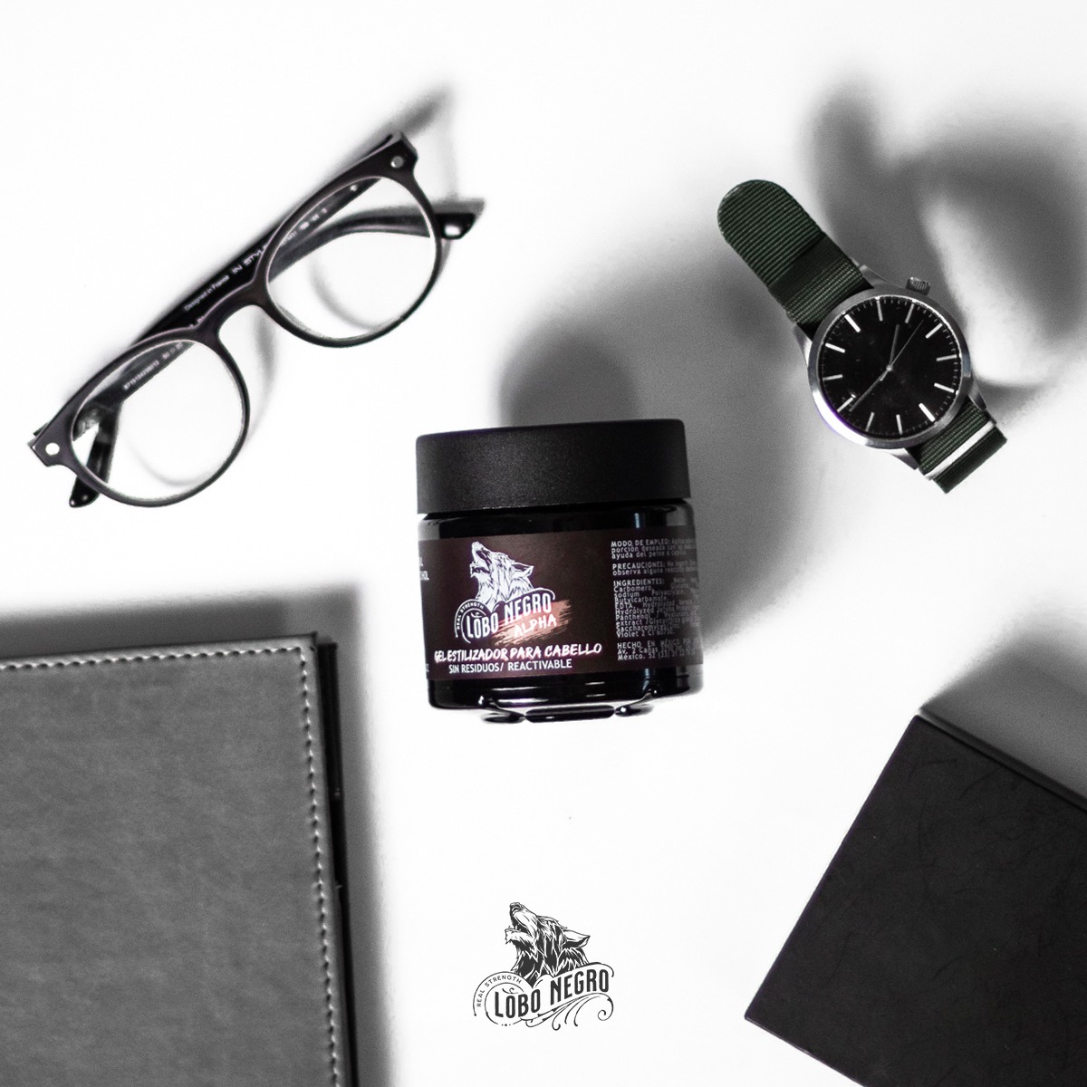 Gel Fijador Natural Lobo Negro Alpha 250g Cabello Y Barba