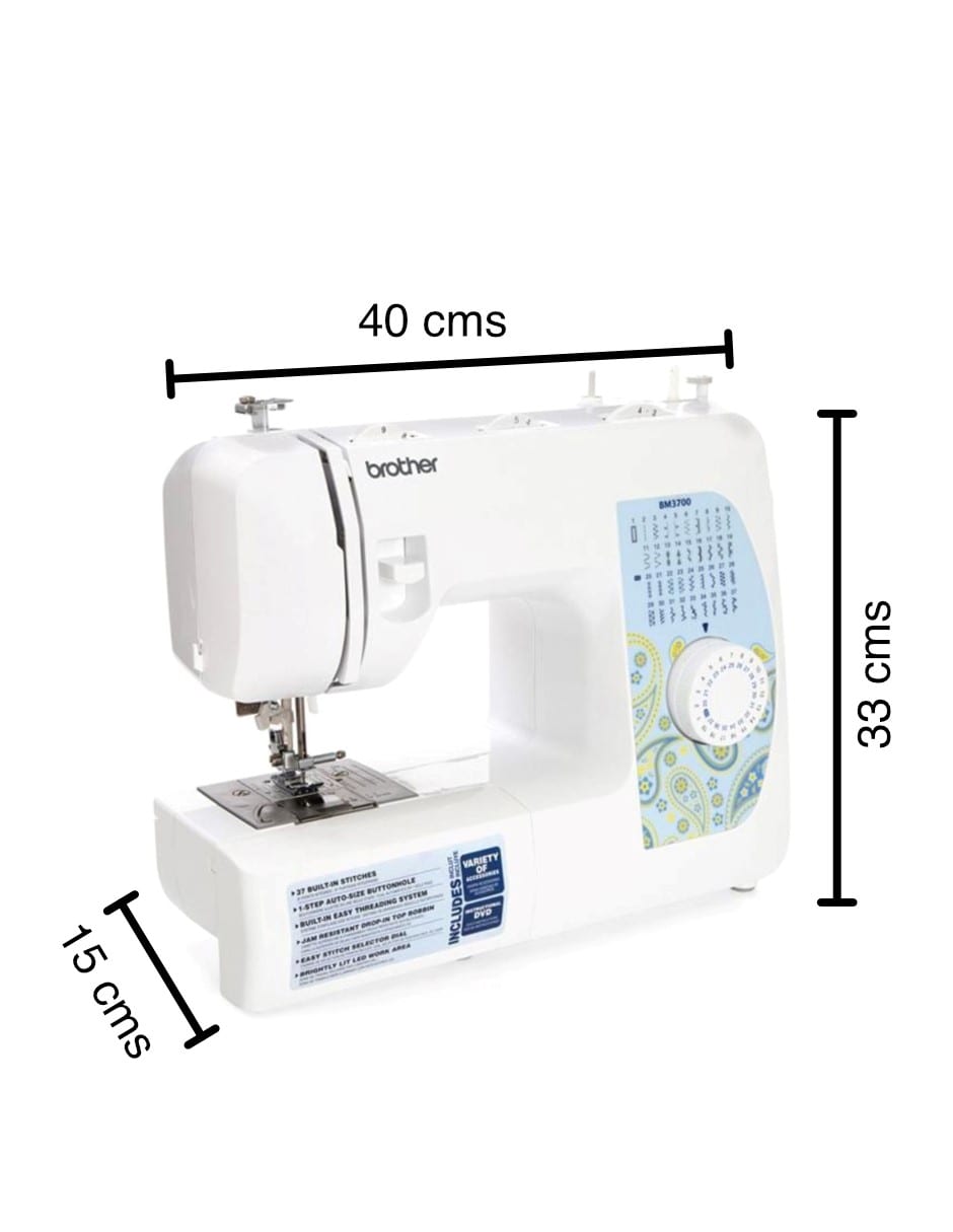 Máquina de Coser Mecánica Semi Profesional Brother BM3700 37 Puntadas con 74 Funciones Costura 750ppm 110V-Blanco