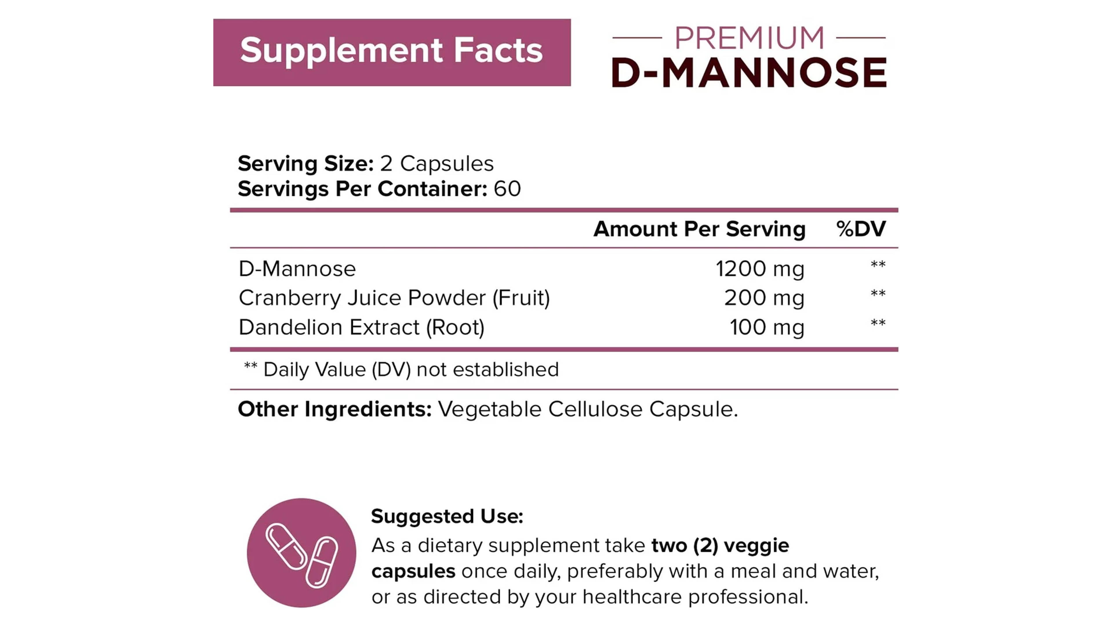 D-manosa Nutriflair Salud Tracto Urinario 120 Caps D-mannose NutriFlair