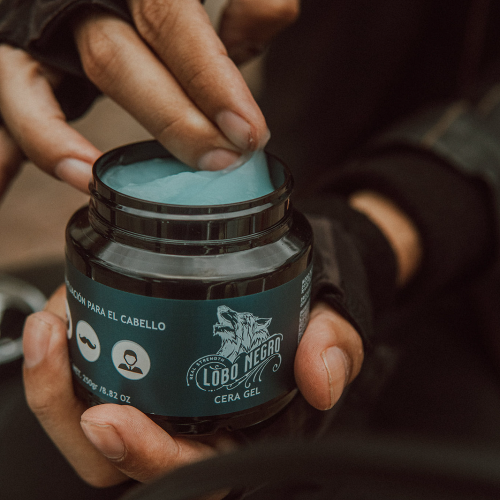 Lobo Negro Cera Gel Hombre Para Cabello Barba Bigote 250gr