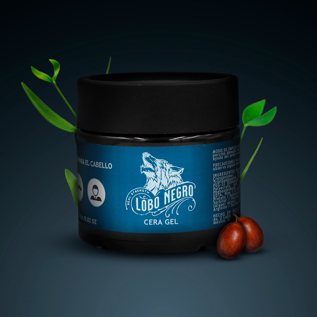 Lobo Negro Cera Gel Hombre Para Cabello Barba Bigote 250gr