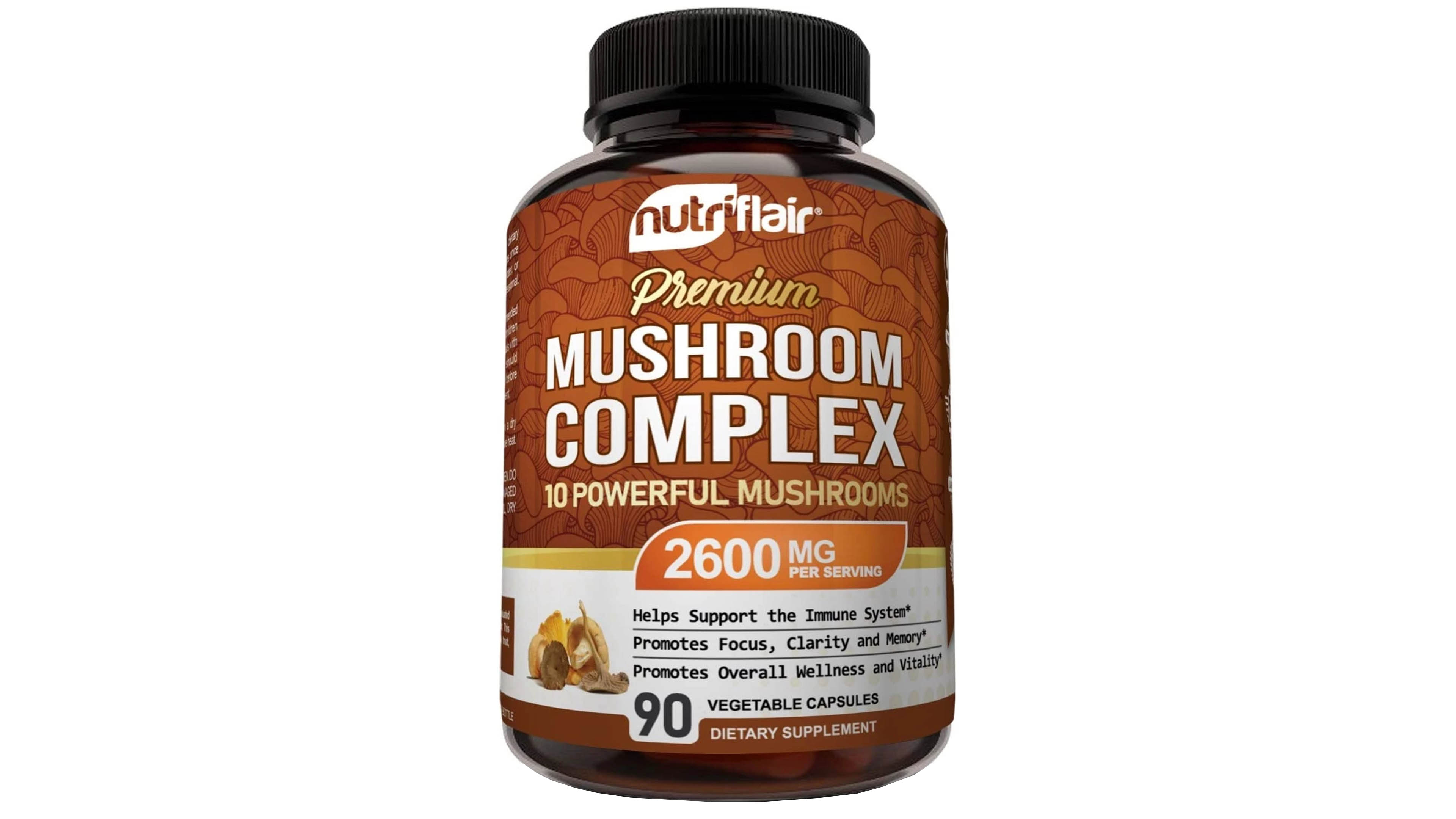 Mushroom Complex 2600mg 90 Cap Con 10 Hongos Nootropico NutriFlair