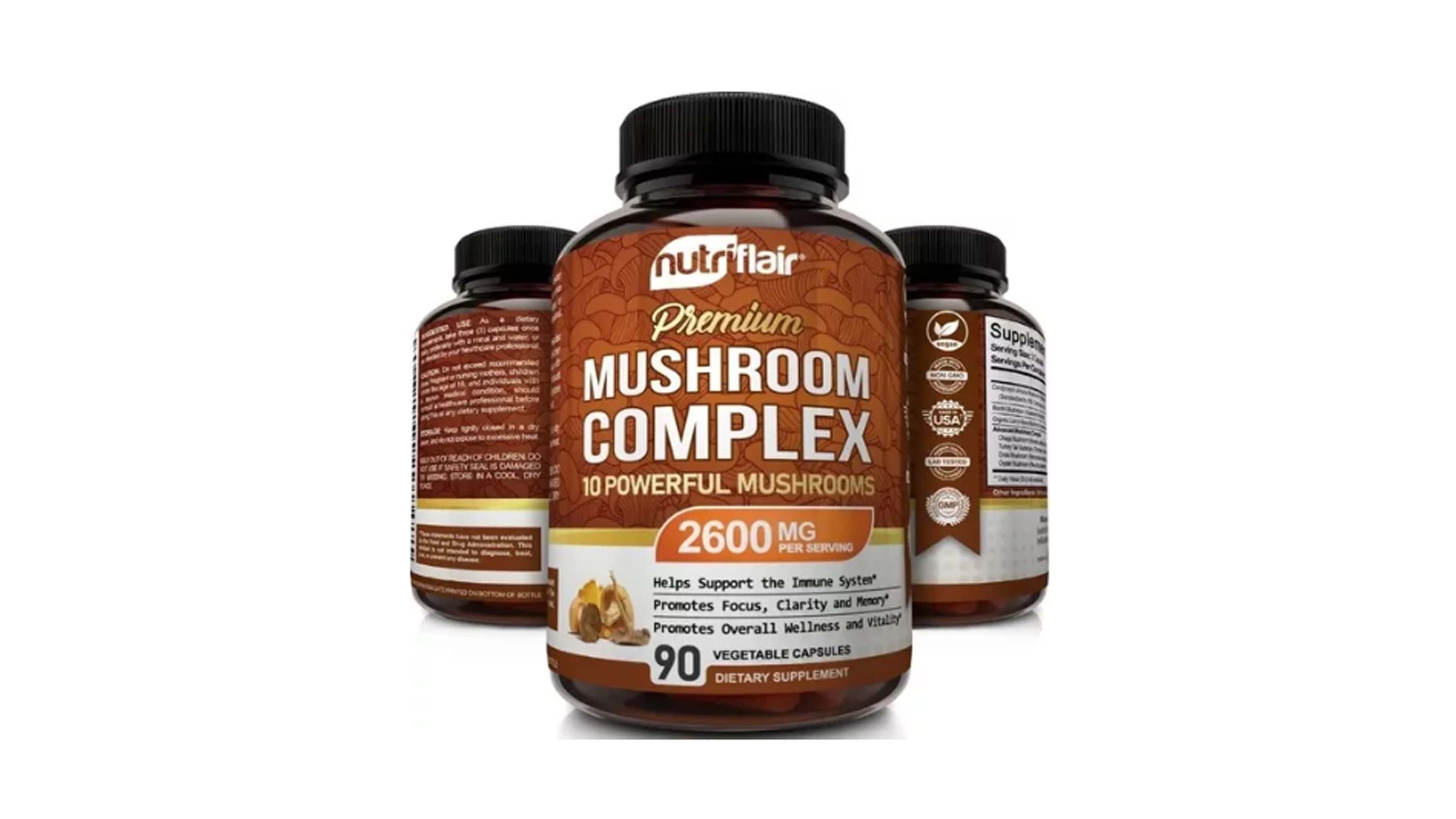Mushroom Complex 2600mg 90 Cap Con 10 Hongos Nootropico NutriFlair
