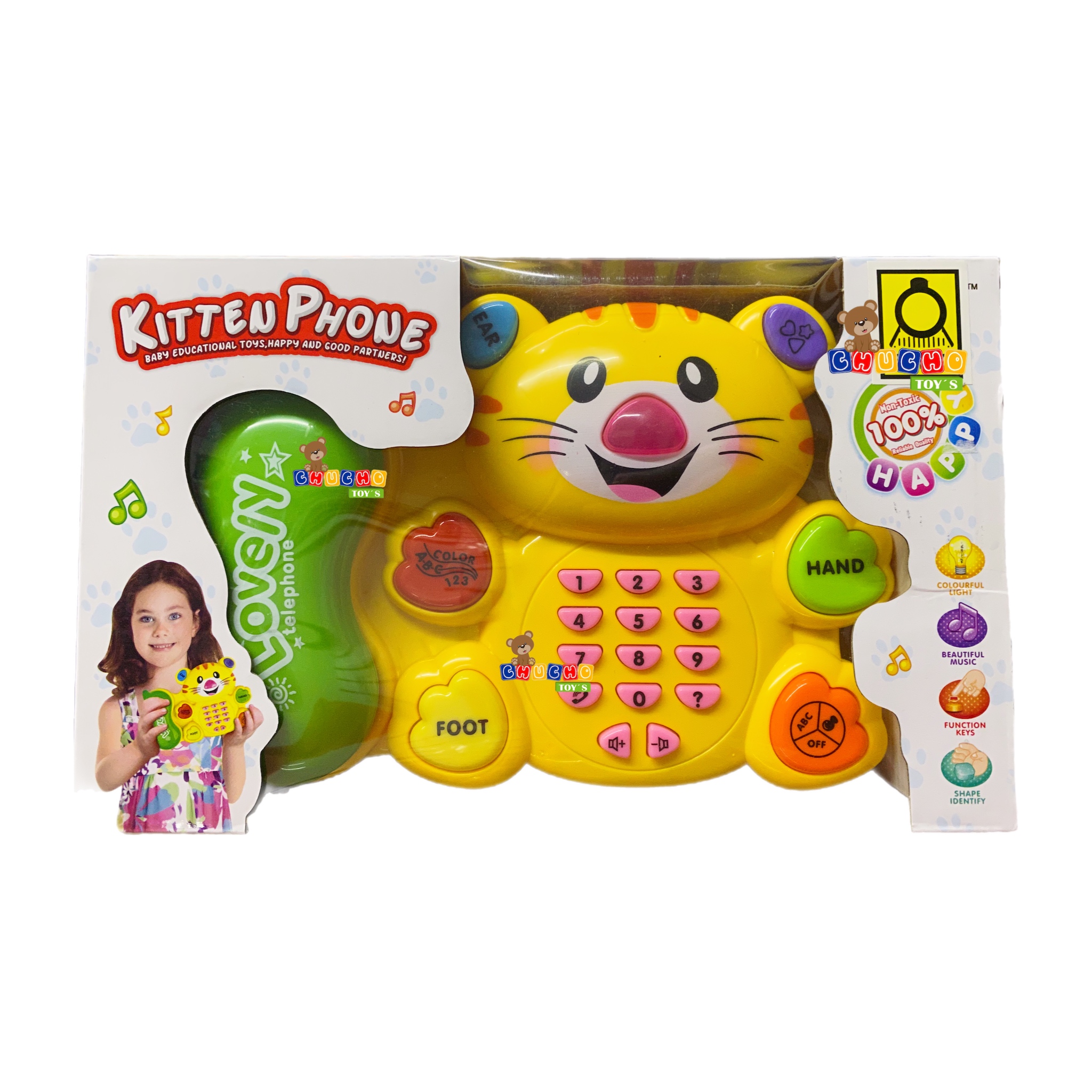 Teléfono Gato Musical Didáctico Con Luz Juguete Bebes
