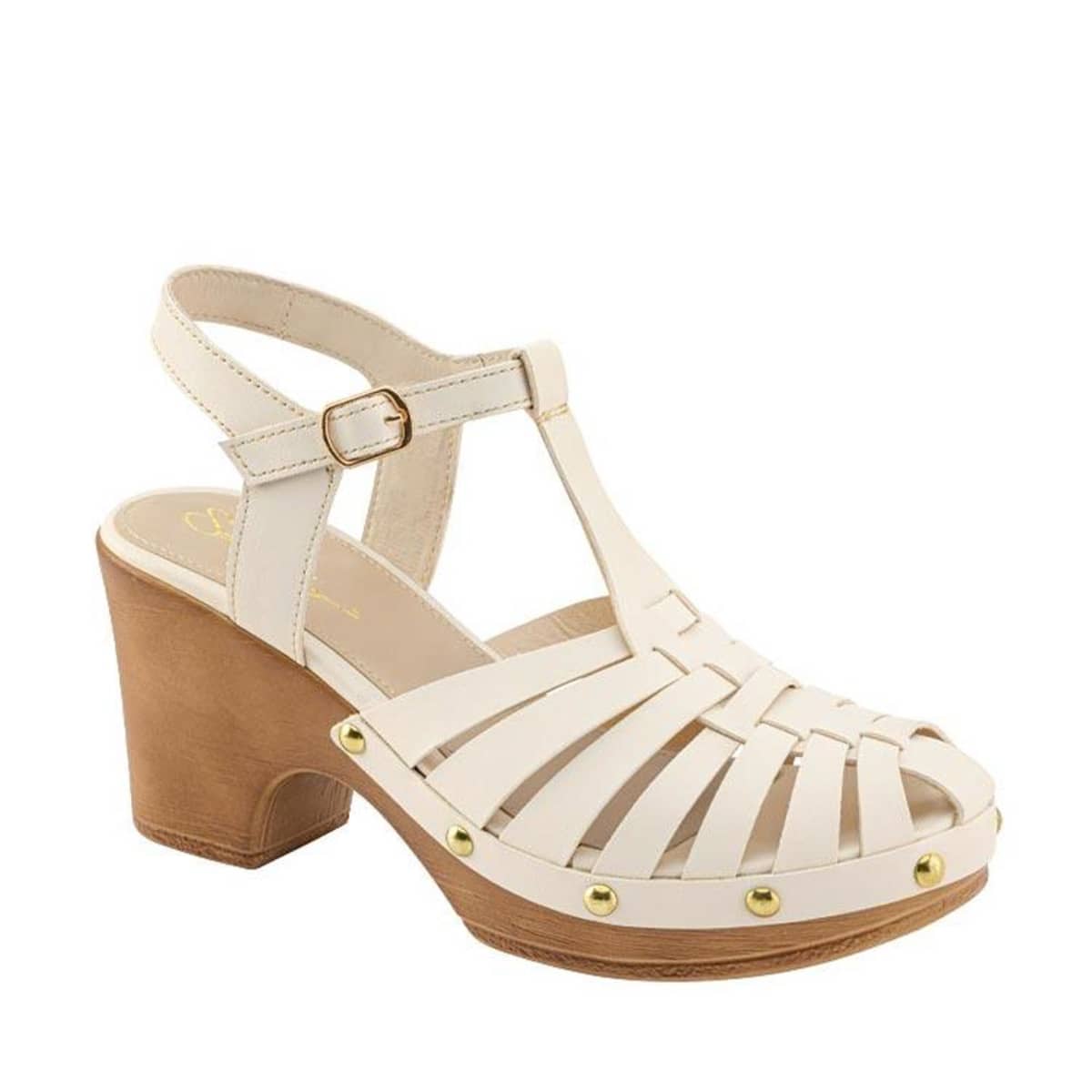 Sandalias marca Sao Paulo con plataforma y tacón tipo madera, mod. 1084862