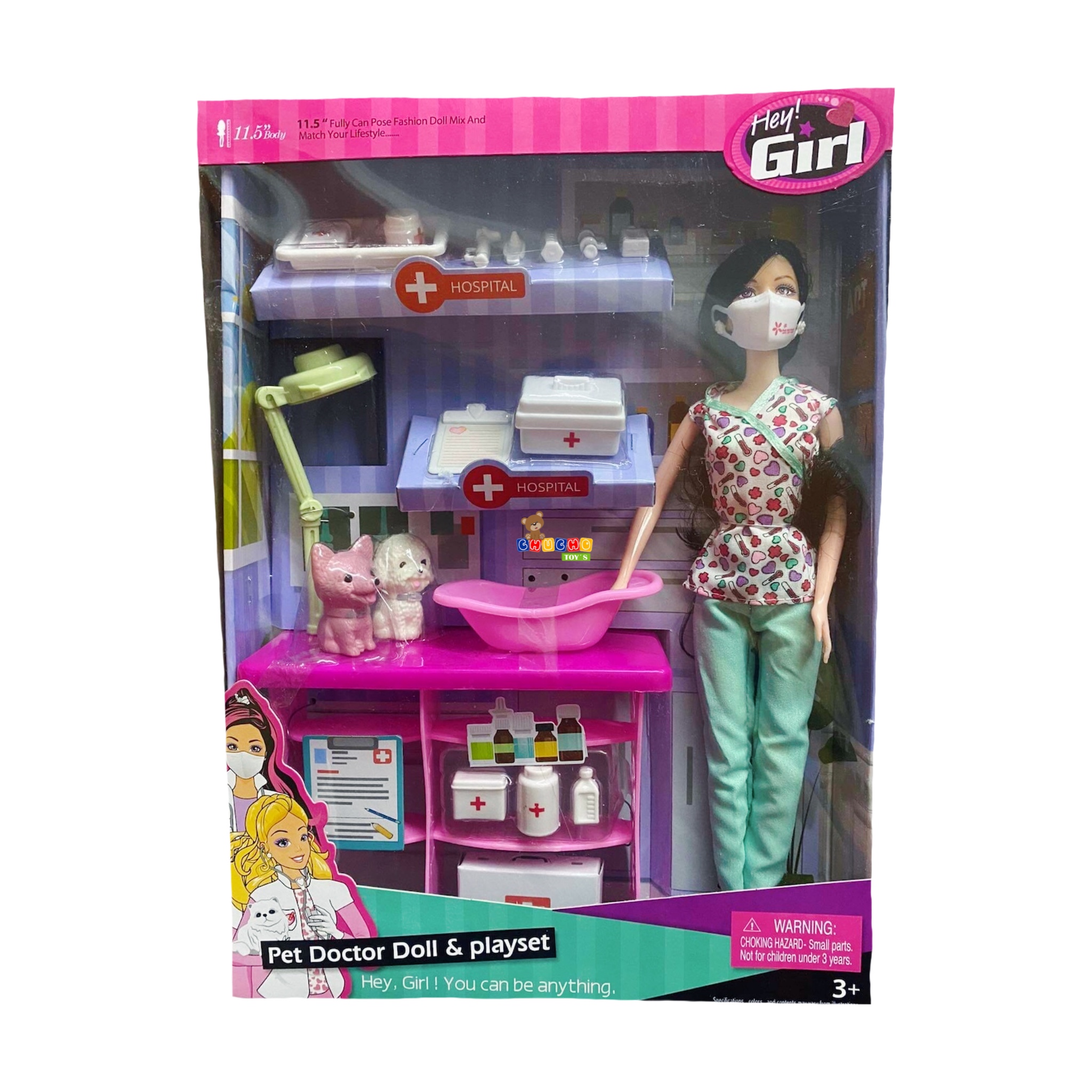 Muñeca Veterinaria Con Accesorios Juguete Hey Girl