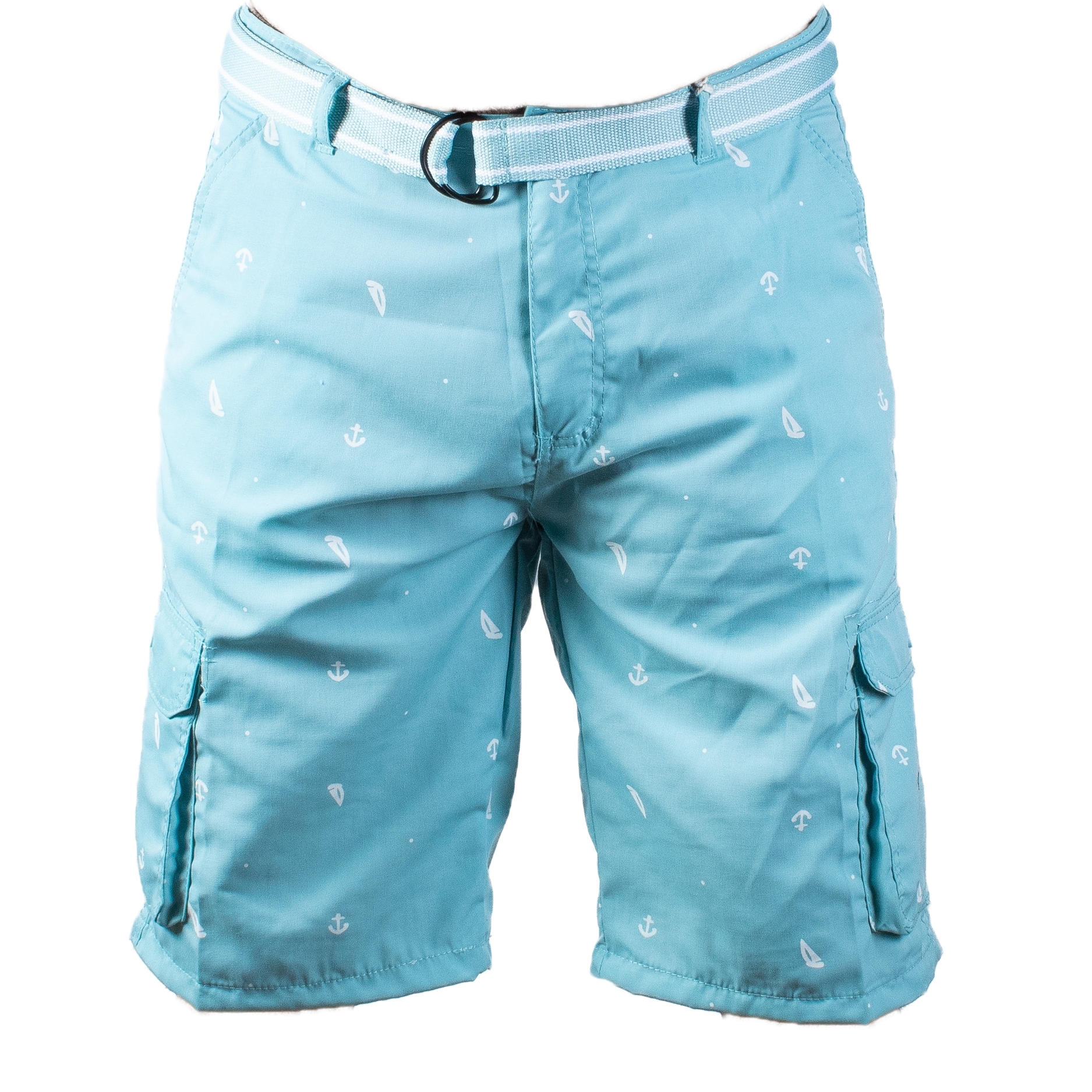 Shorts Casuales Bermuda para Hombre Estilo Nautico Cinturon