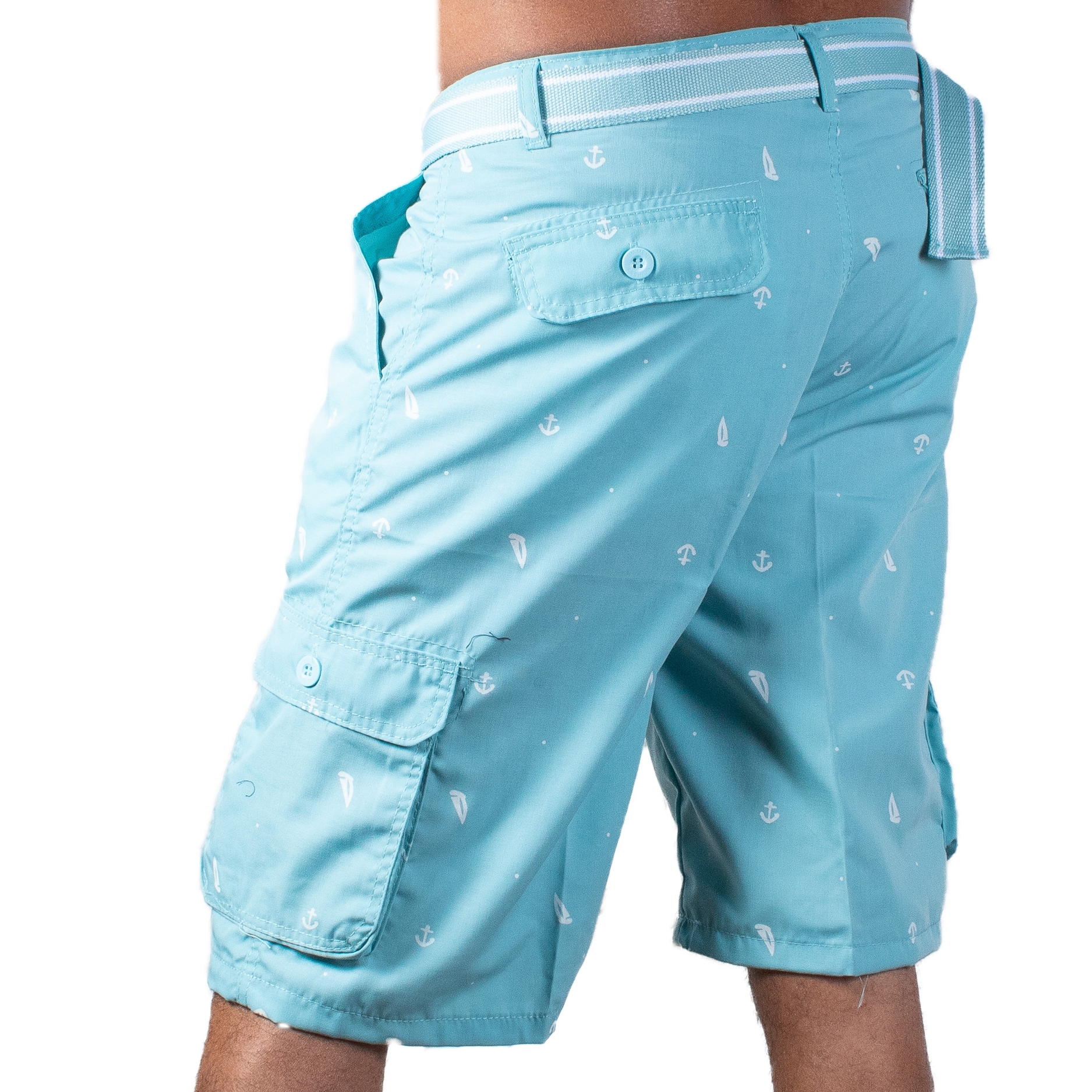 Shorts Casuales Bermuda para Hombre Estilo Nautico Cinturon