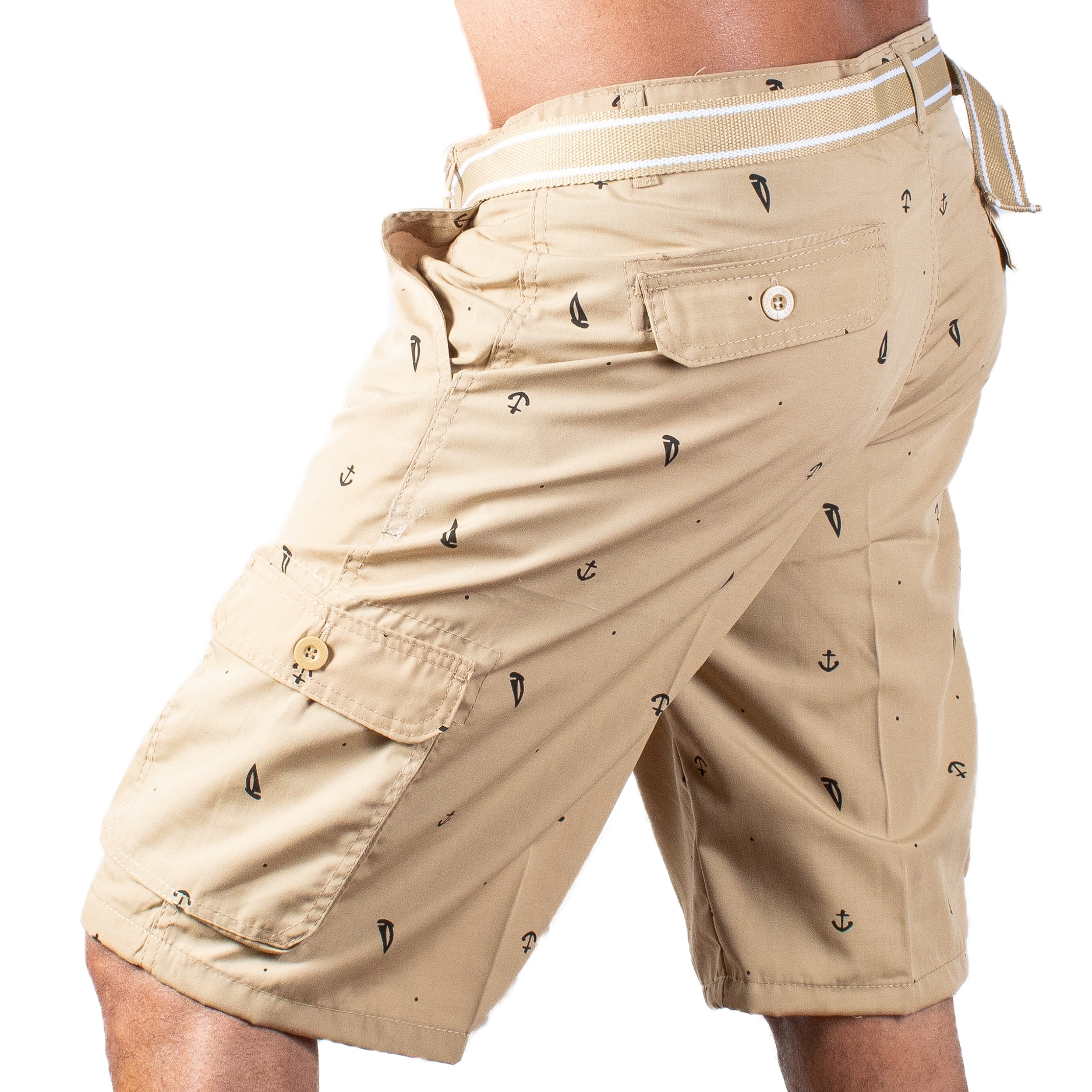 Shorts Casuales Bermuda para Hombre Estilo Nautico Cinturon