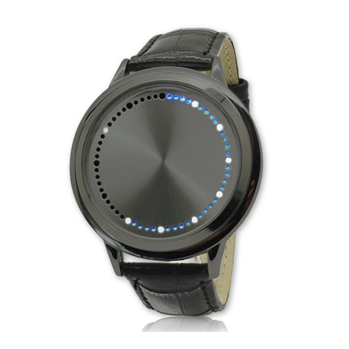 Reloj Digital Led Minimalista Moderno Acero Inoxidable Piel