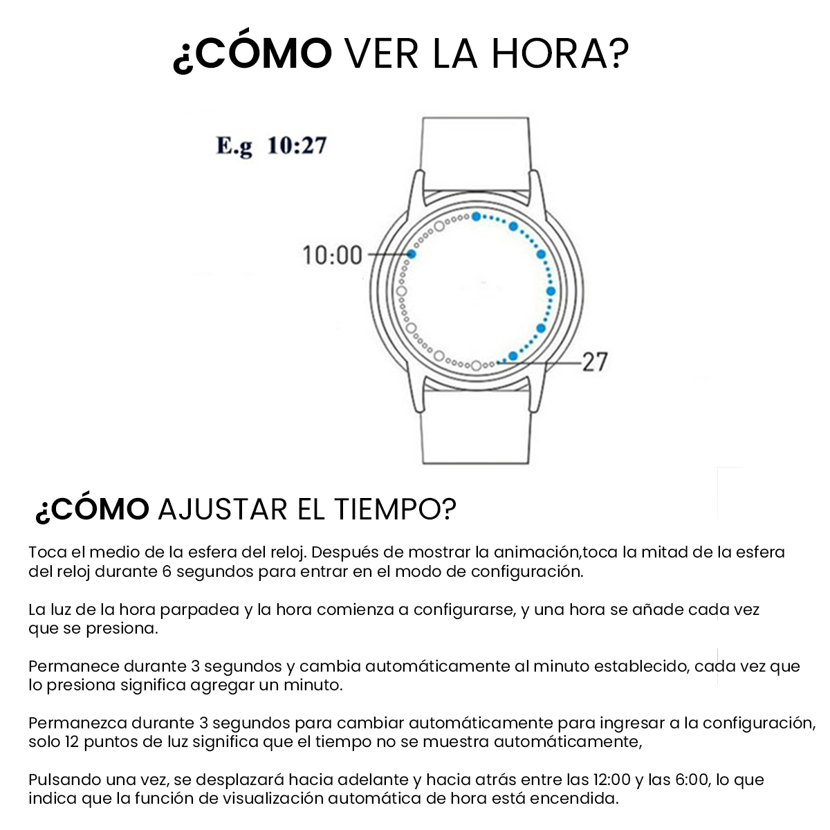 Reloj Digital Led Minimalista Moderno Acero Inoxidable Piel