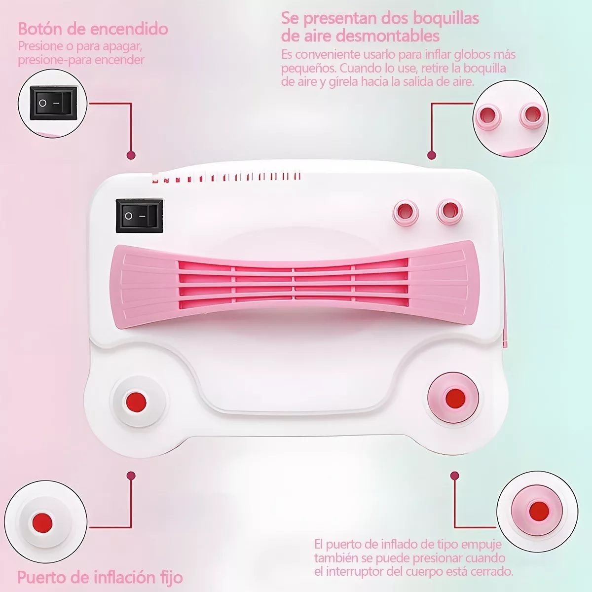 Bomba Eléctrica Para Inflar Globos + 100 Globos De Látex