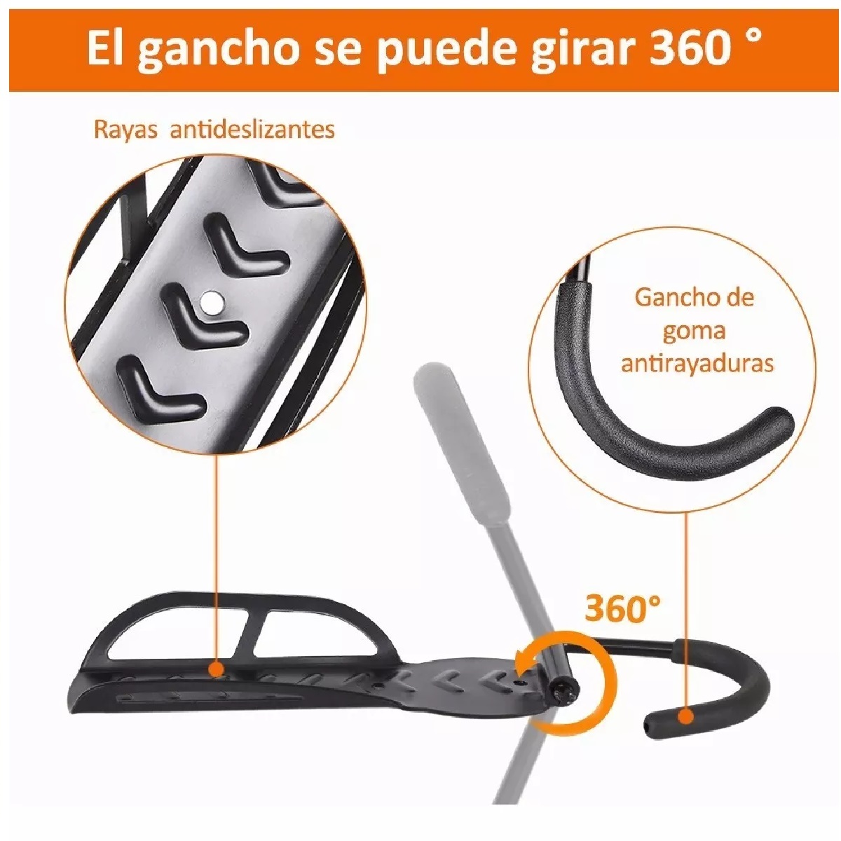 Gancho De Soporte Pared Para Bicicletas Suspensión 2 Piezas