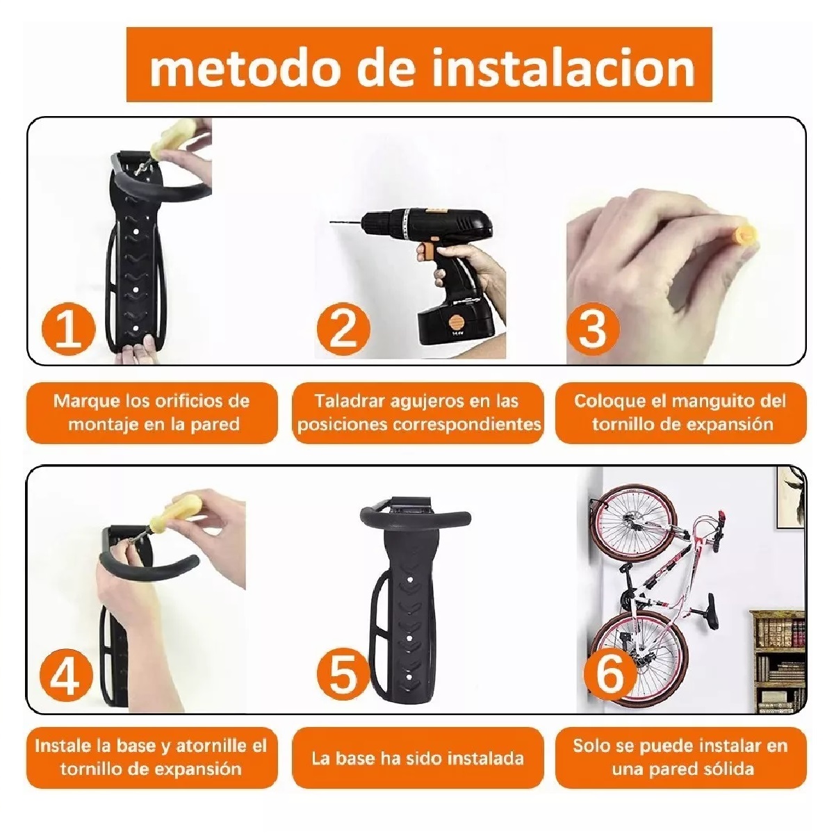 Gancho De Soporte Pared Para Bicicletas Suspensión 2 Piezas
