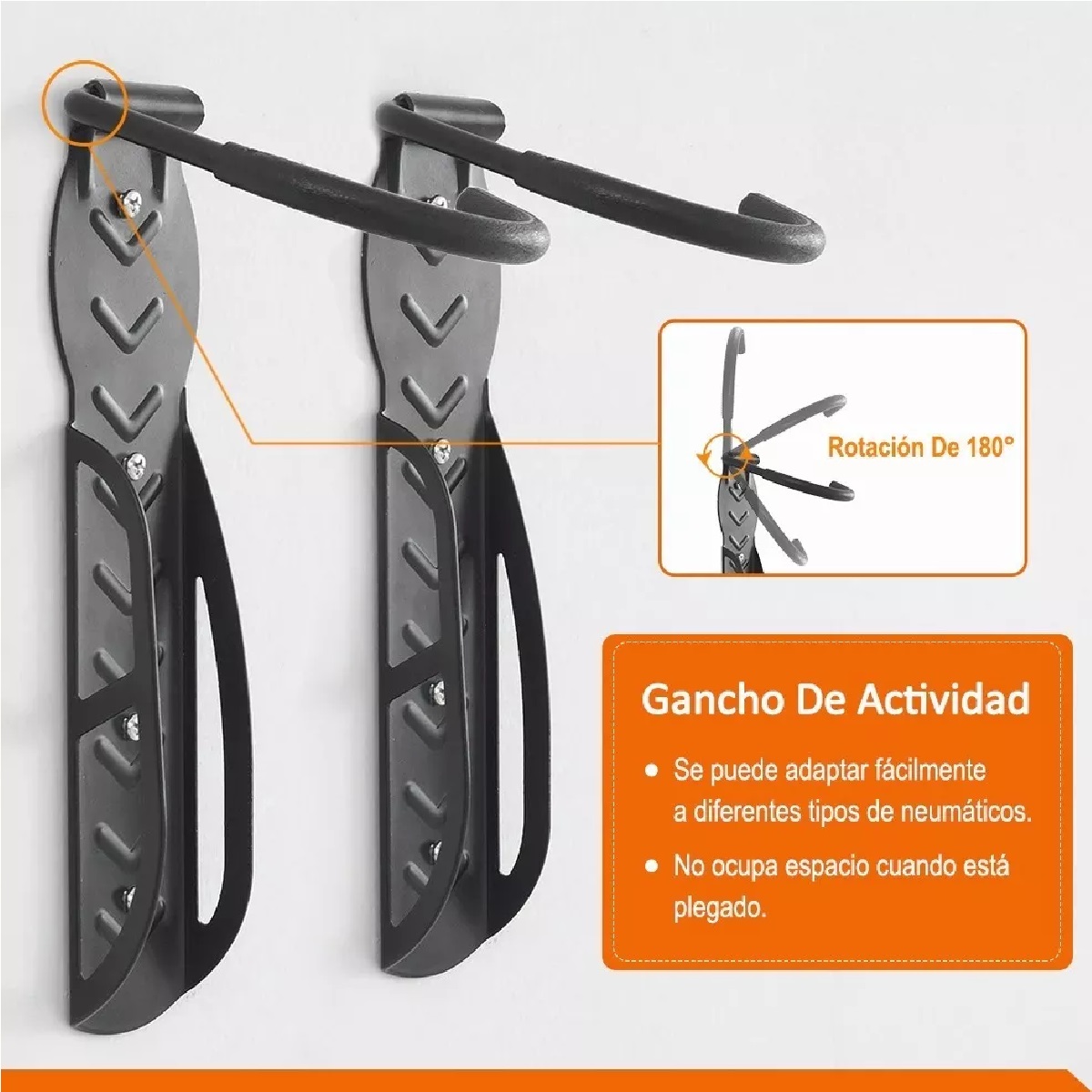 Gancho De Soporte Pared Para Bicicletas Suspensión 2 Piezas