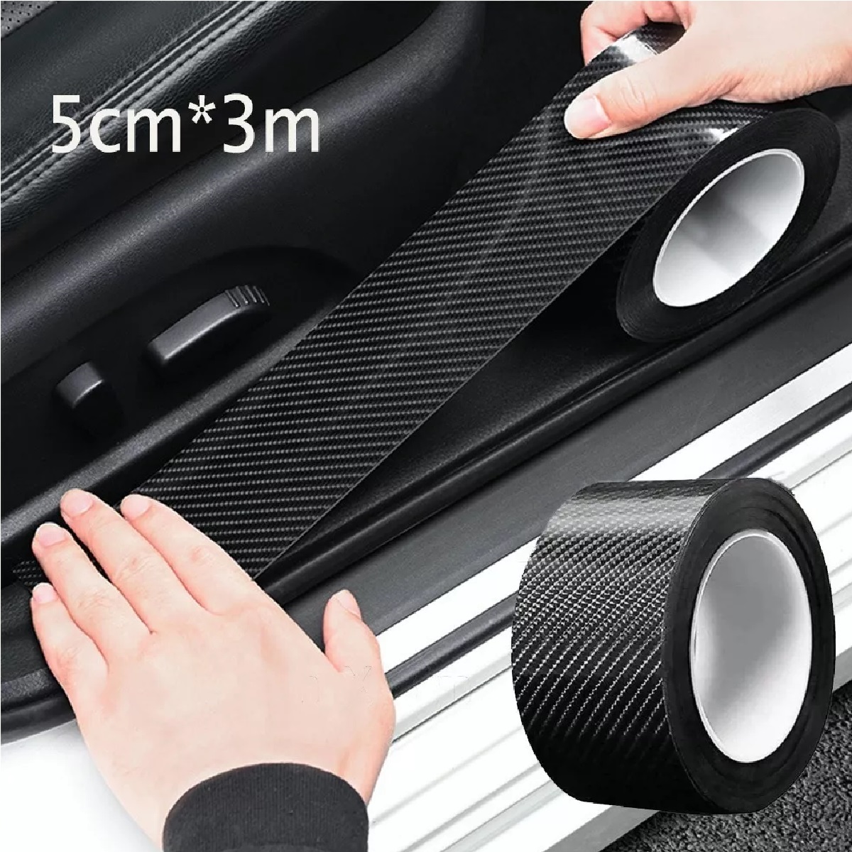 Cinta Protector Embellecedores Estribos Fibra Carbono 5cm