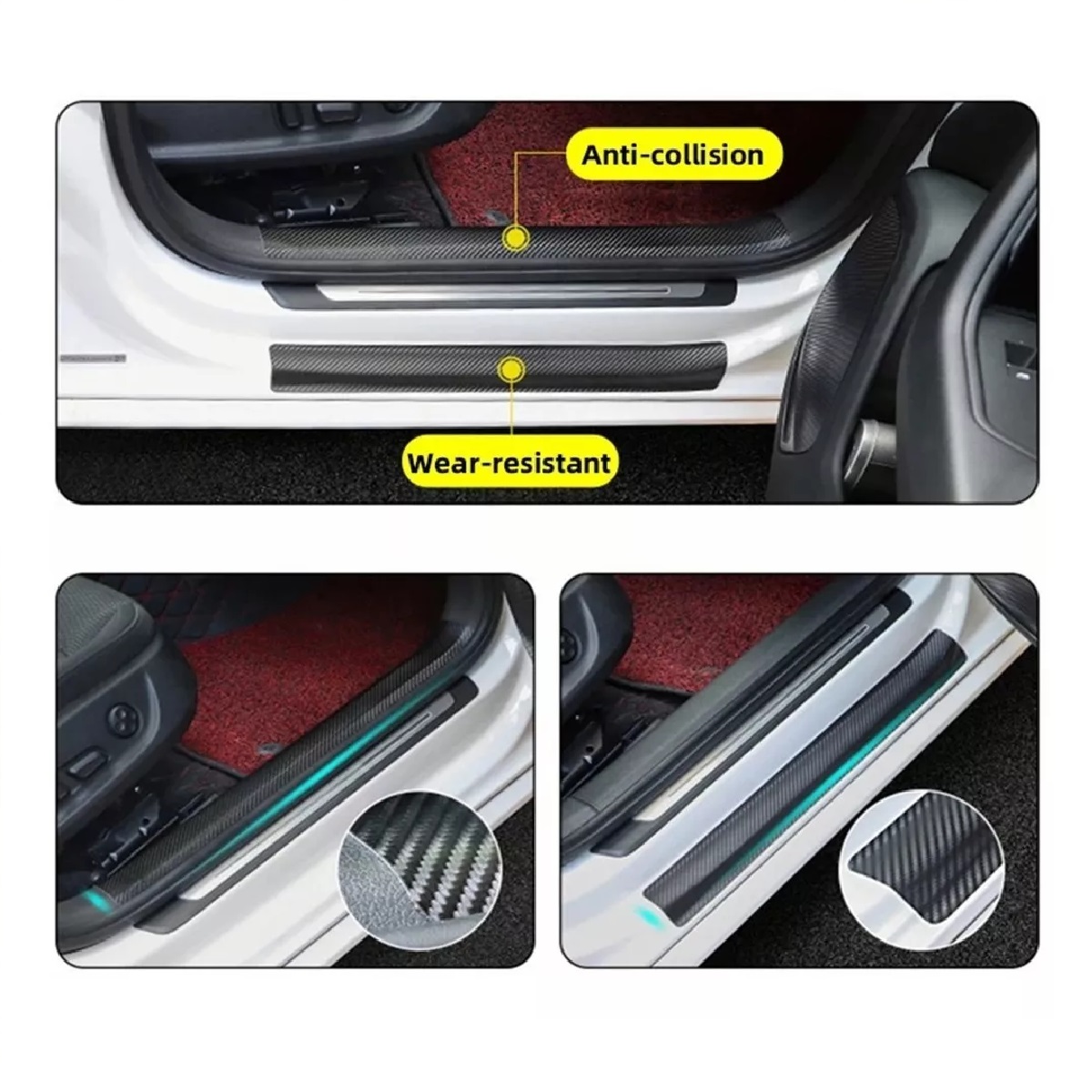 Cinta Protector Embellecedores Estribos Fibra Carbono 5cm
