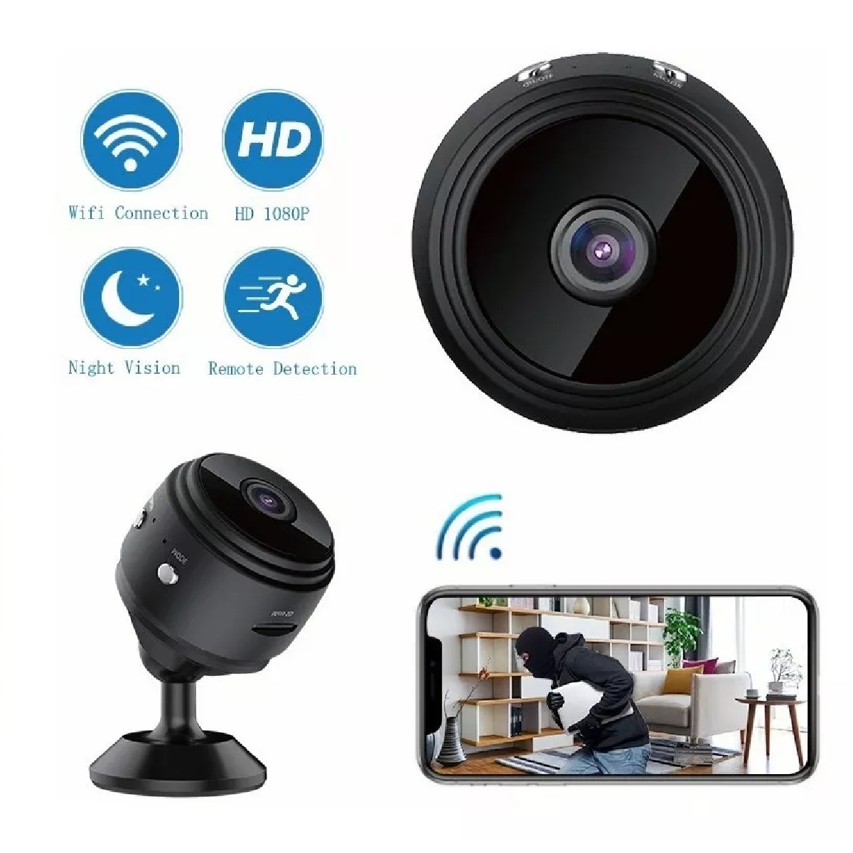 Cámara Espía Miniatura A9 Hd Wifi 1080p Con Visión Nocturna