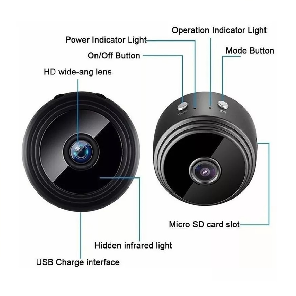 Cámara Espía Miniatura A9 Hd Wifi 1080p Con Visión Nocturna