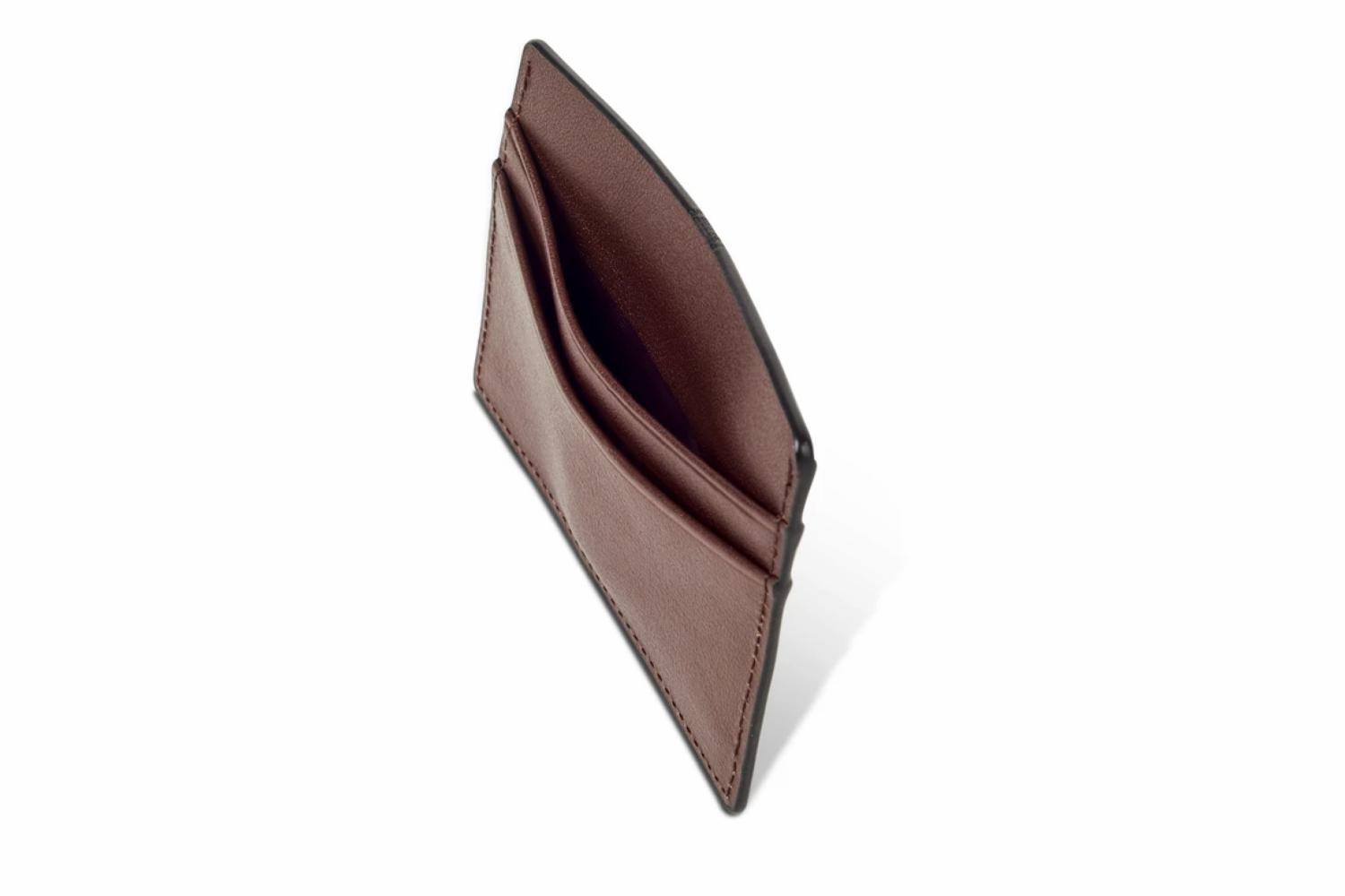 Cartera Tarjetero Slim de Piel Para Tarjetas de Credito color Café