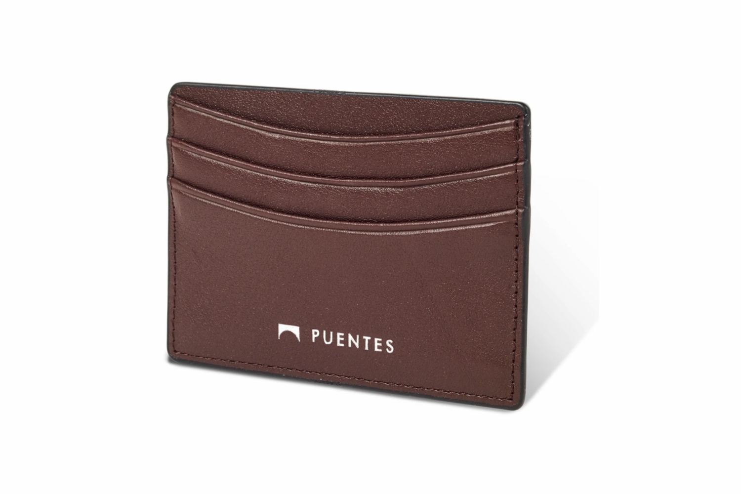 Cartera Tarjetero Slim de Piel Para Tarjetas de Credito color Café
