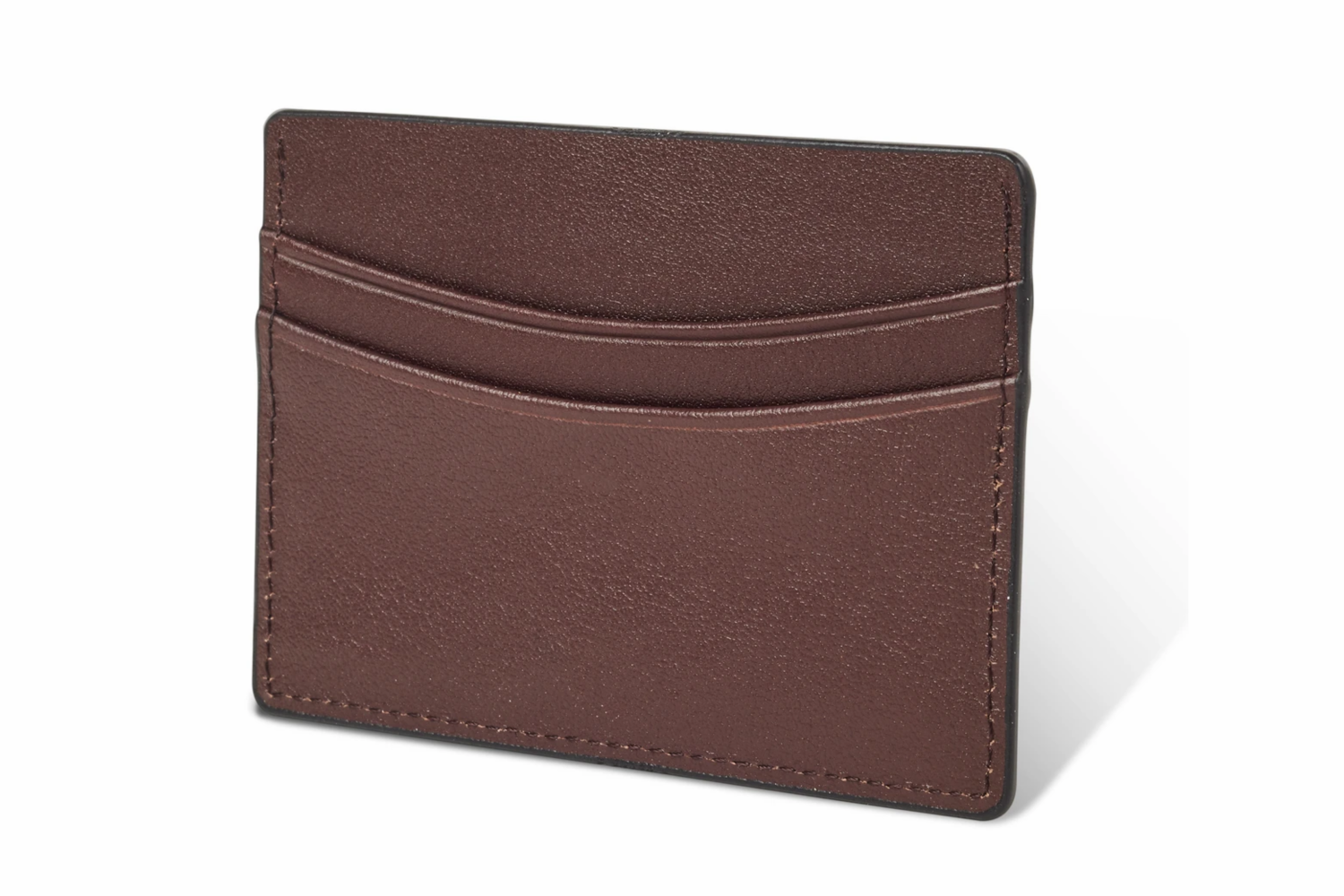 Cartera Tarjetero Slim de Piel Para Tarjetas de Credito color Café