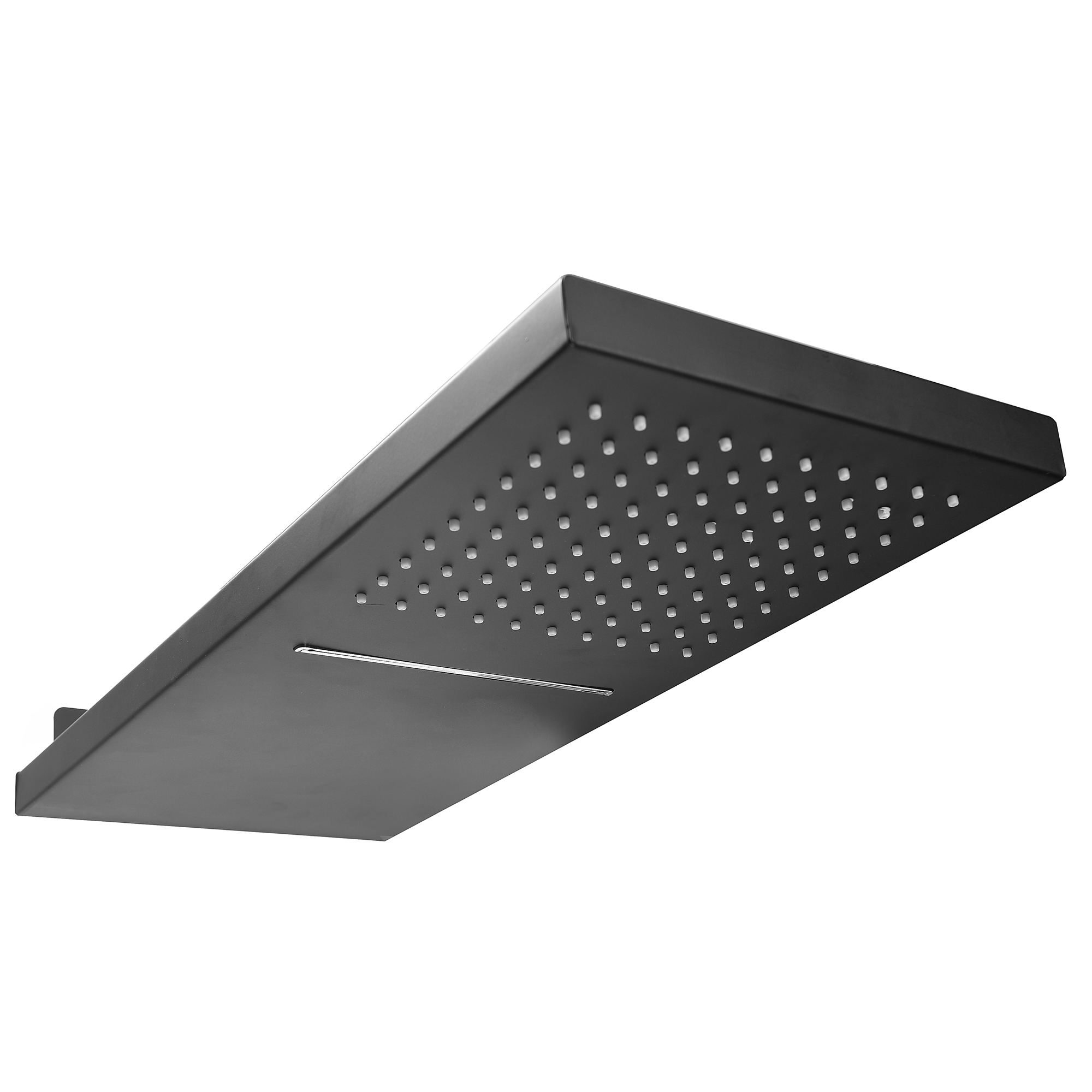 Cabezal De Ducha Regadera Tipo Lluvia Cascada De Acero Mate