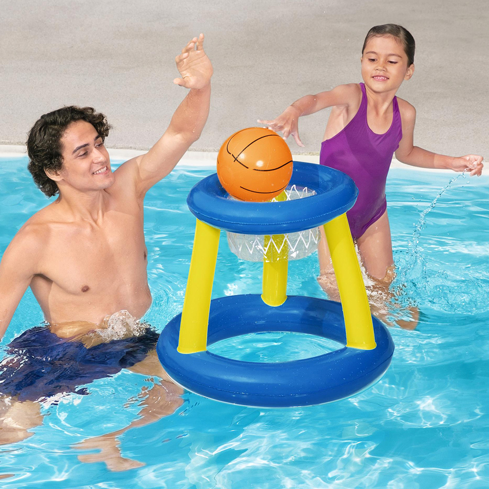 Canasta Inflable Flotante Con Pelota Bestway Juego Baloncesto 61 cm