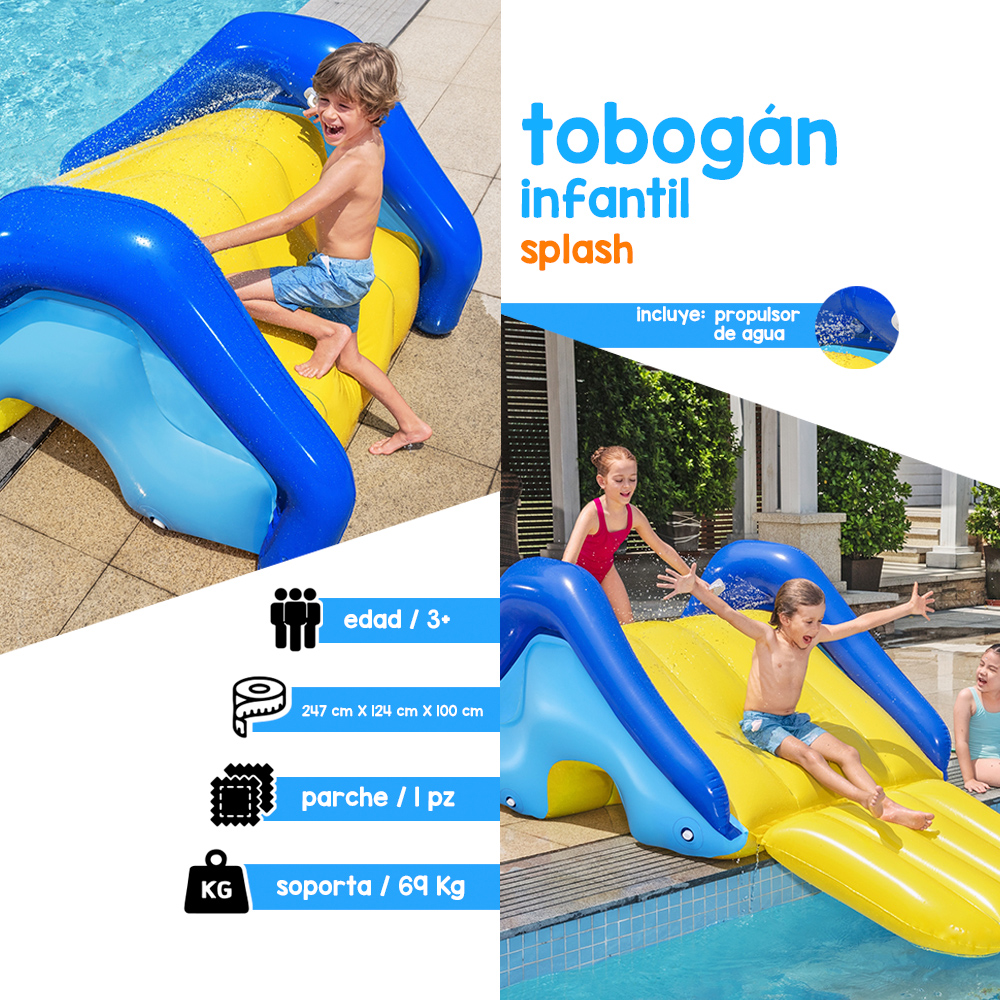 Resbaladilla Inflable Para Alberca Infantil Bestway Con Rociador 247cm