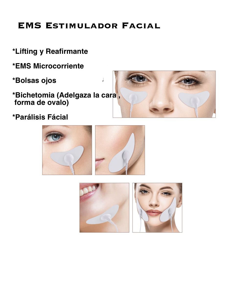 Electroestimulador Facial EMS Papada Cachetes Lifting Parálisis