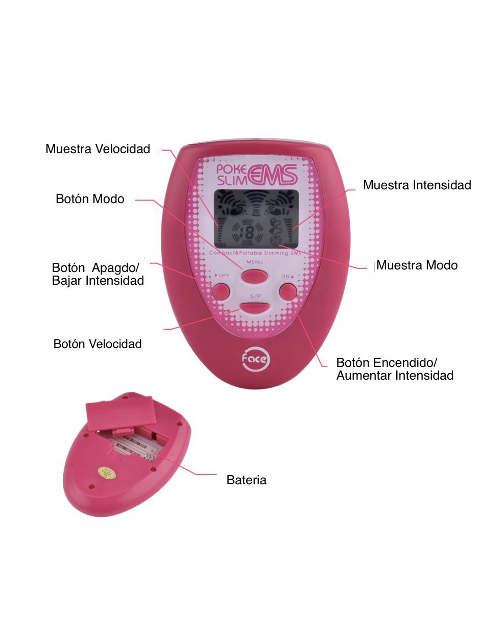 Electroestimulador Facial EMS Papada Cachetes Lifting Parálisis