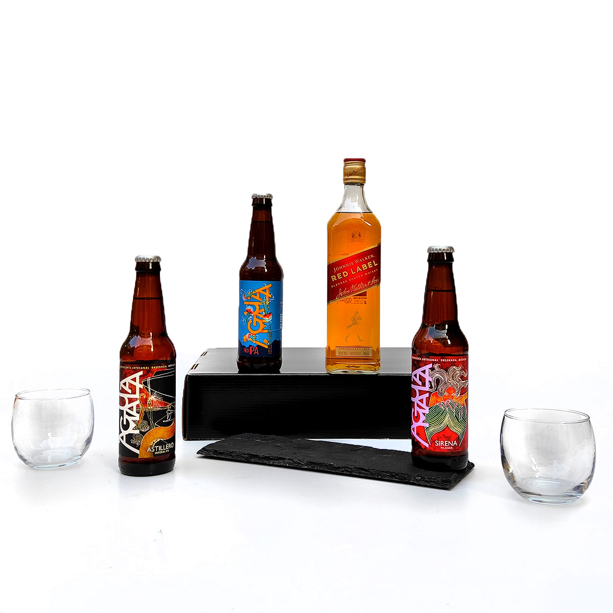 Caja de Regalo Con Johnnie Walker y Cerveza Artesanal