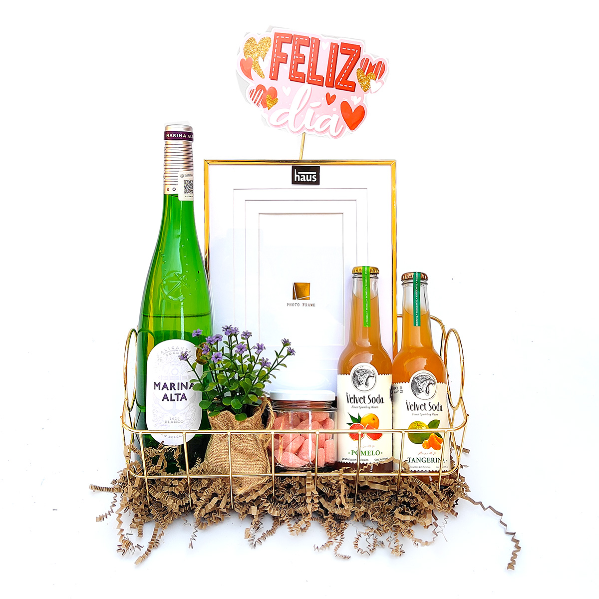 Charola Con Vino Blanco Marina Alta Y Accesorios (Recuerdos)