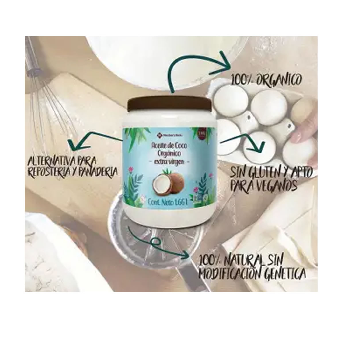 Aceite de Coco Members Cococare Extra Virgen Orgánico 1.66 L